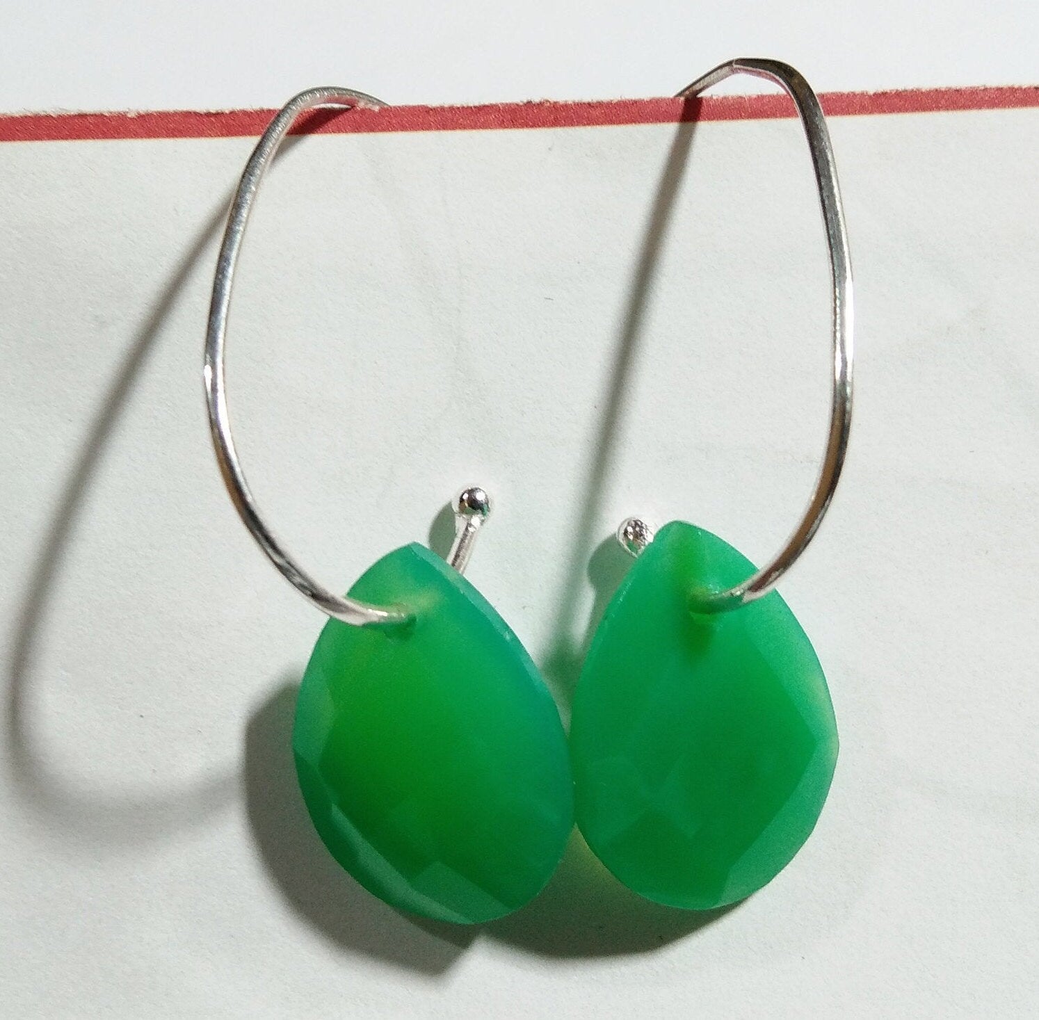 EARRING ! Natural Gemstone With 925 Sterling Silver Jewelry, Rose Calcy Earring, Cryso Calcy Earring, Aqua Calcy Earring, Handmade Jewelry.