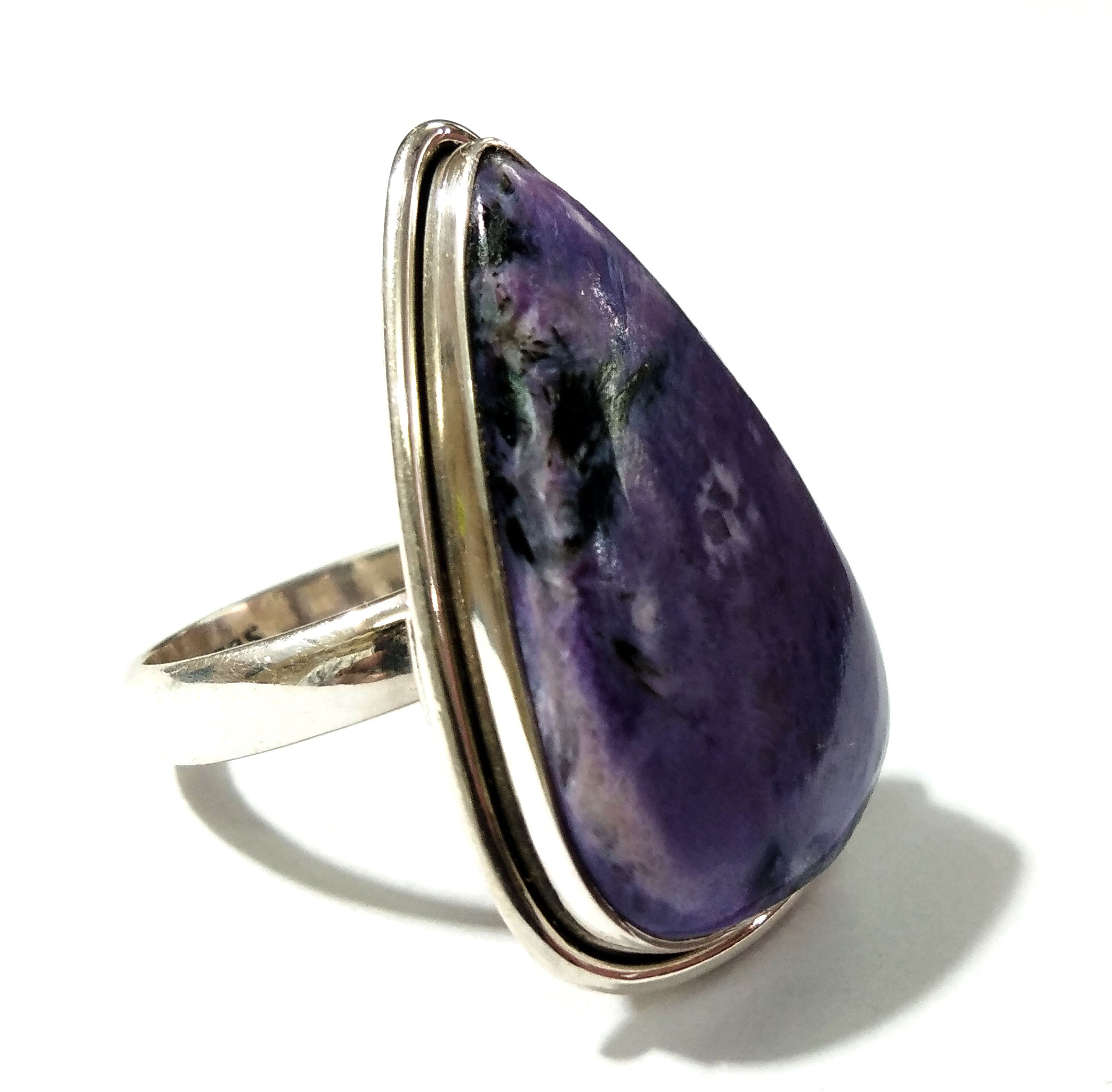 Charoite Gemstone Ring, 925 Starling Silver Ring, Handmade Making Silver Ring, Gemstone Silver Jewelry Gift Item For Wedding Etc.
