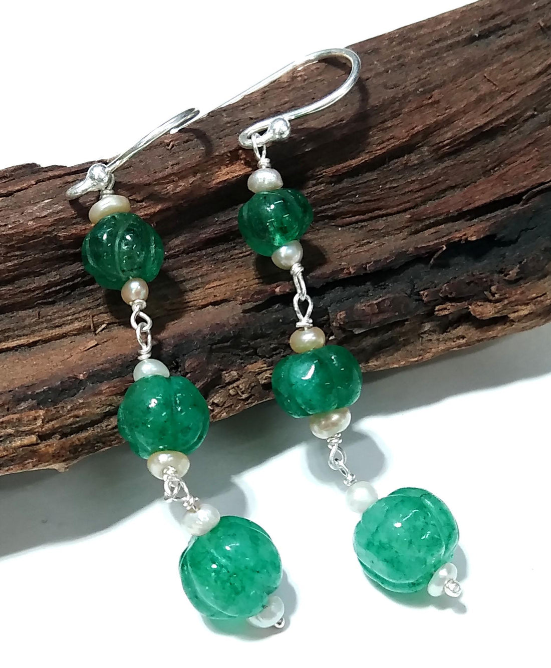 Natural Strawberry Quartz Pumpkin Beads Earring, 925 Silver Beaded Earring, Gemstone Handmade Making Jewelry, Beautiful Beads Stone Earring