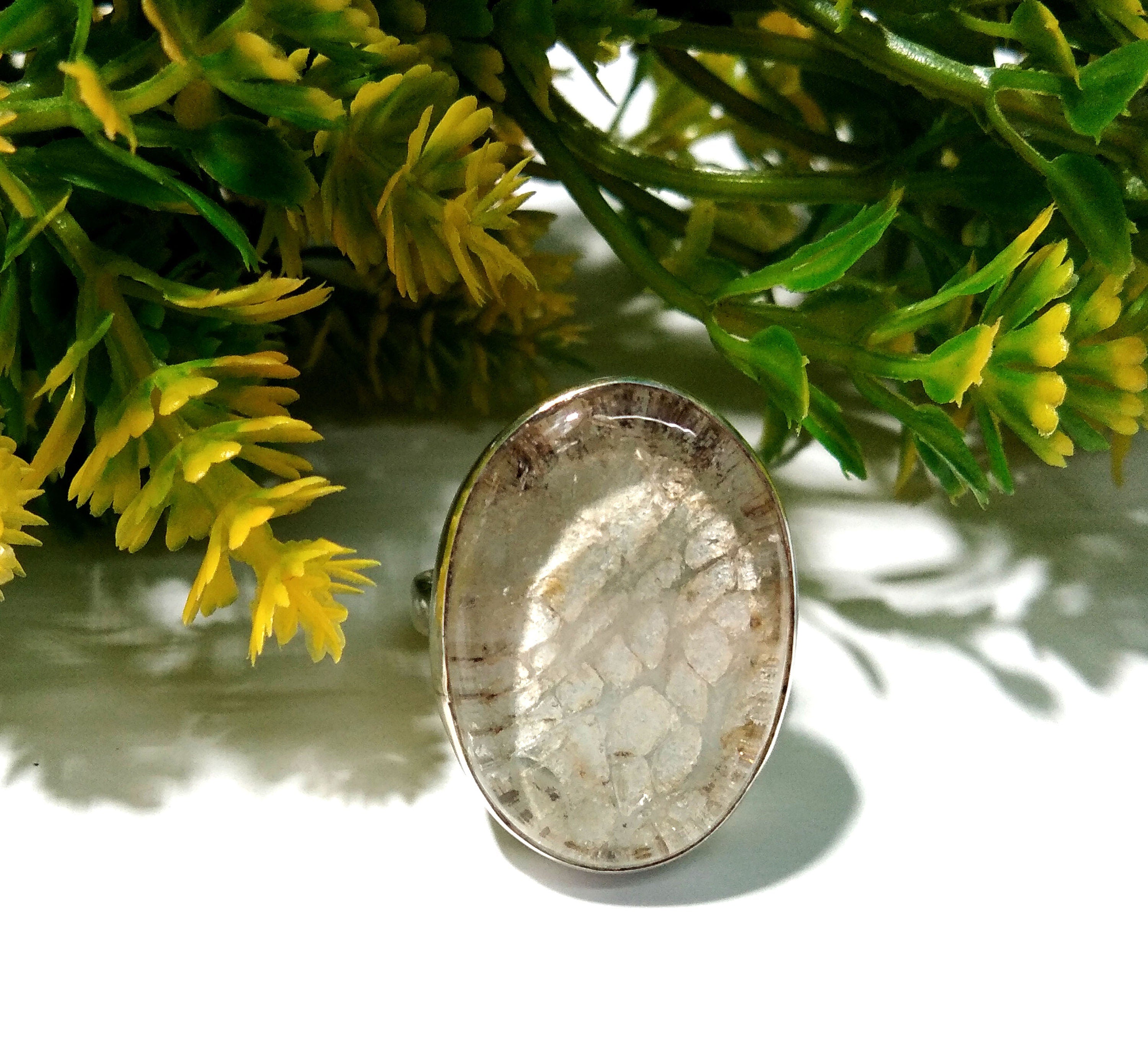 Garden Quartz Ring, Lodolite Ring, 925 Sterling Silver, Natural Gemstone, Silver Jewelry, Gemstone With Silver Ring, For Girls & Women Ring