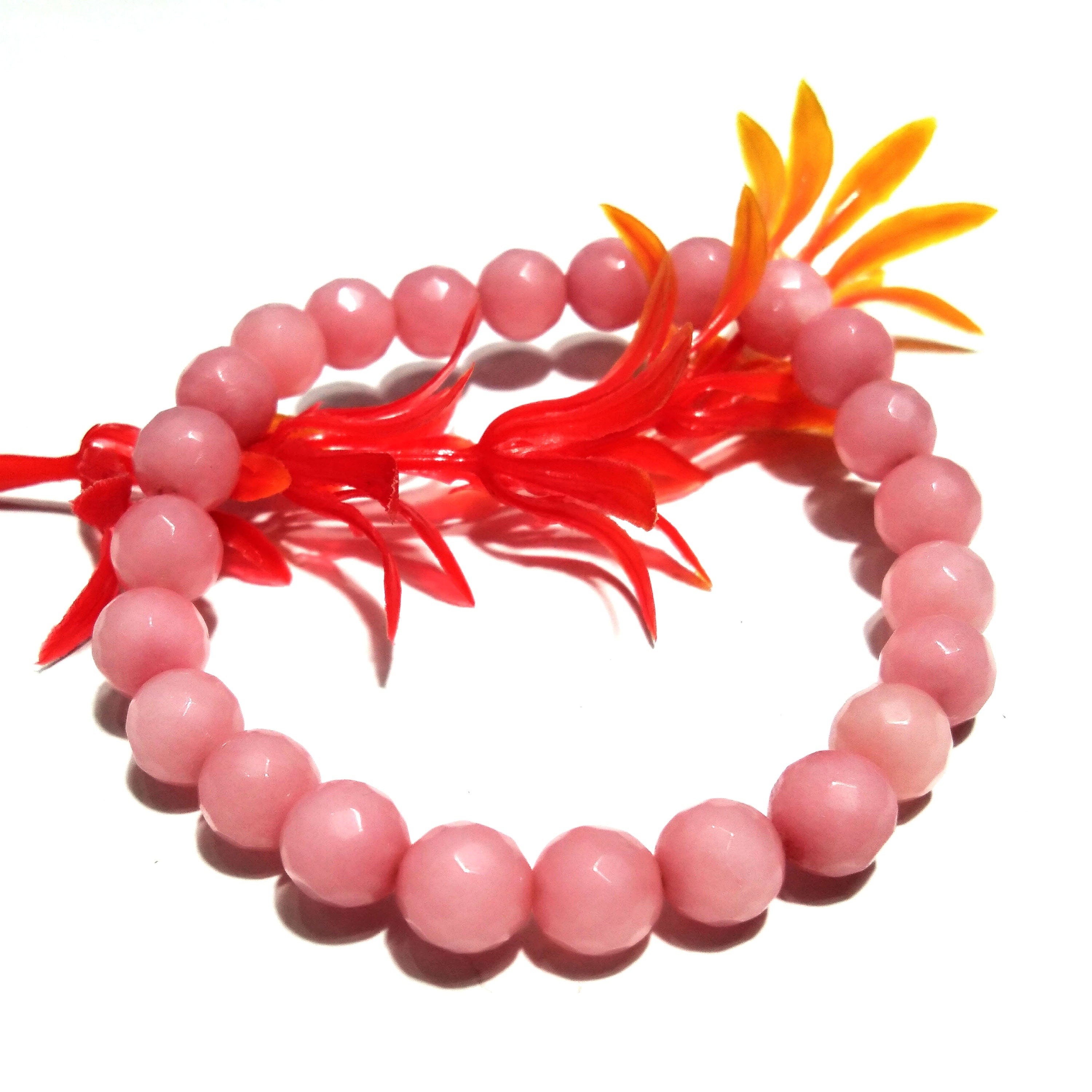 Pink Opal Bracelet Chakra Beads Stone, Amazing Natural Pink Opal Crystal Healing Unisex Round Bracelet, Size 8x8mm Gift Easter day Bracelet