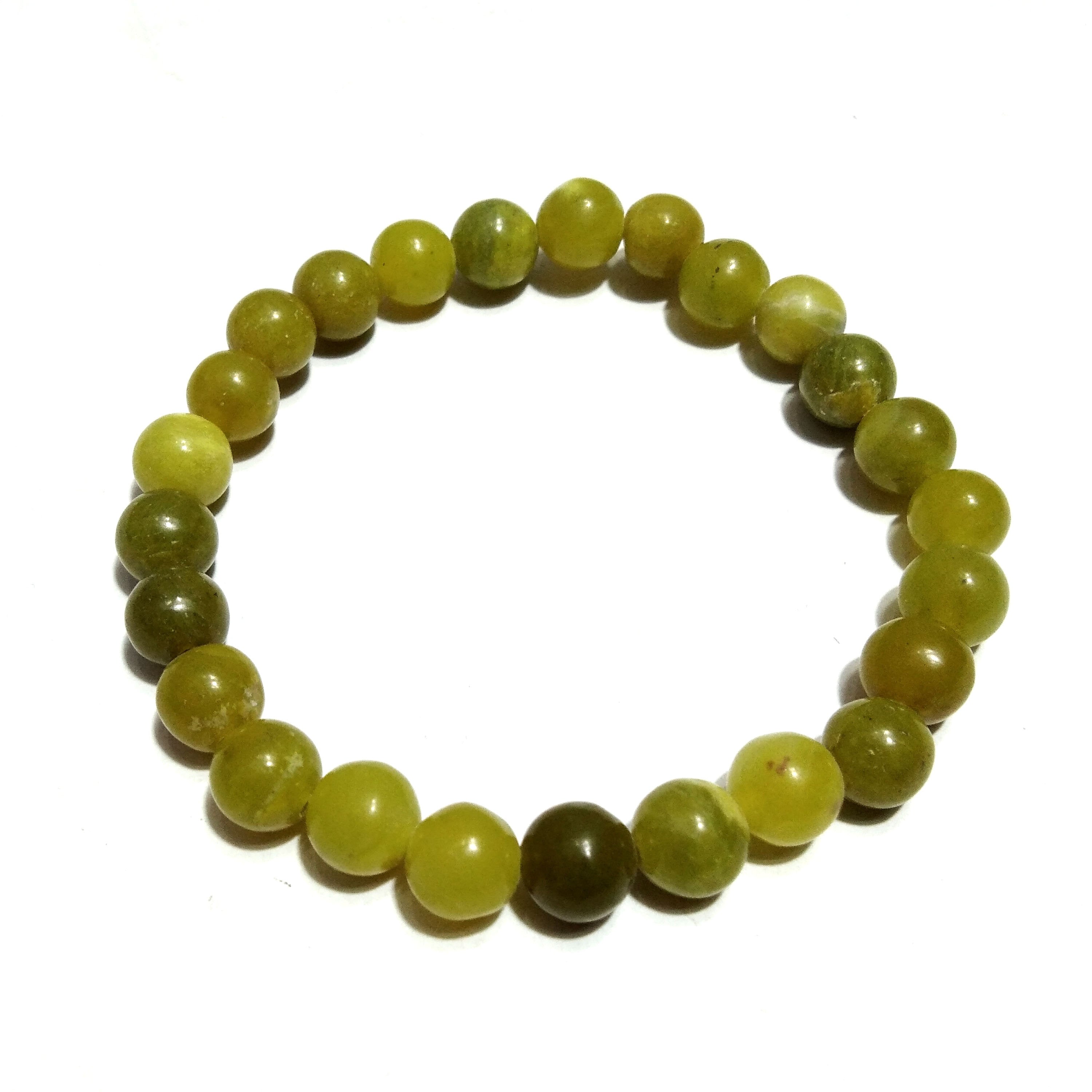 Green Opal Bracelet Beads Stone, Natural A+++ Green Opal Crystal Healing Unisex Round Bracelet Size 8x8 mm Gift Easter day Bracelet