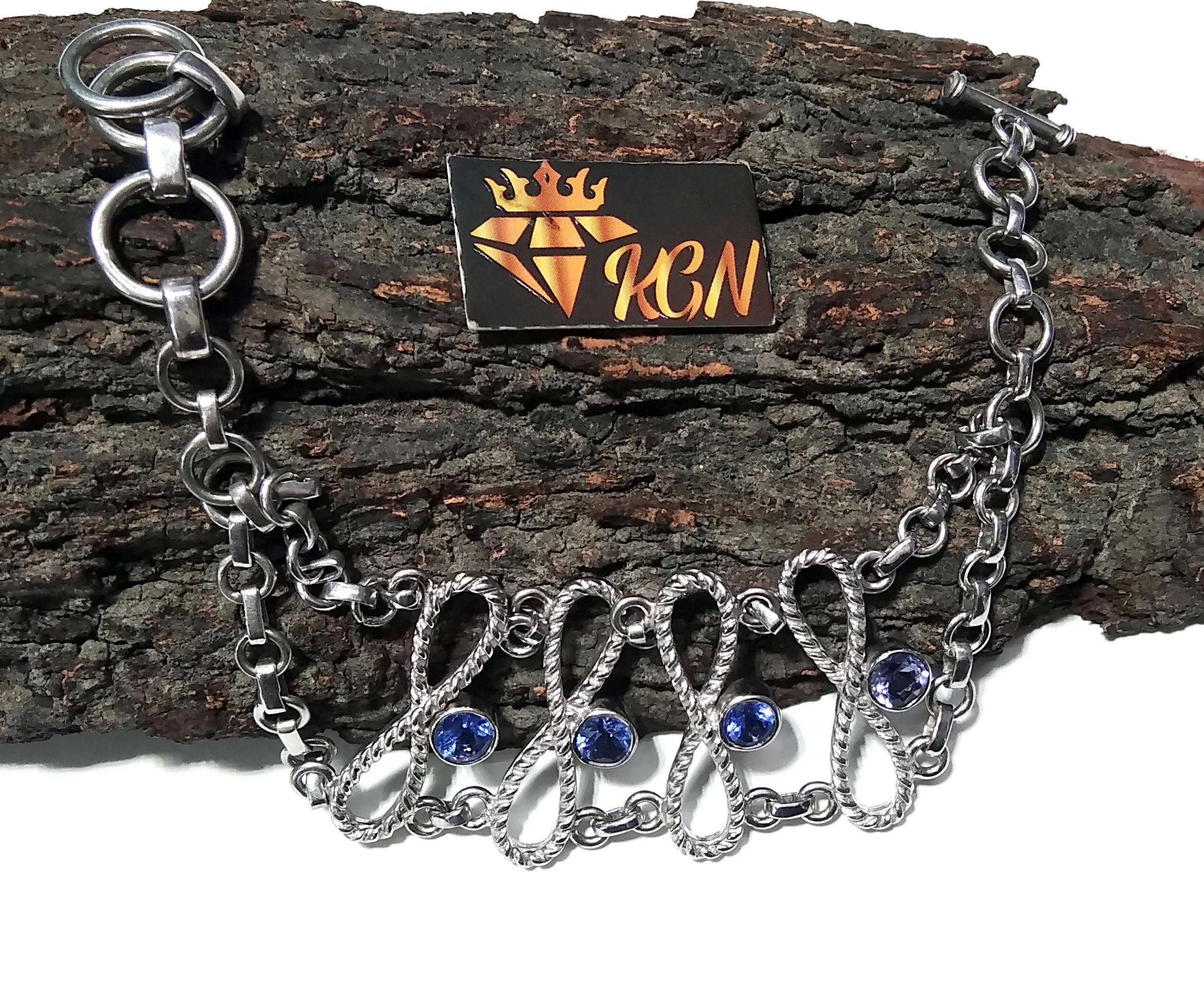 Tanzanite Bracelet, Natural Gemstone Bracelet, 925 Sterling Silver Jewelry, Handmade Bracelet, Tanzanite Jewelry, For Girls & Women Gift.