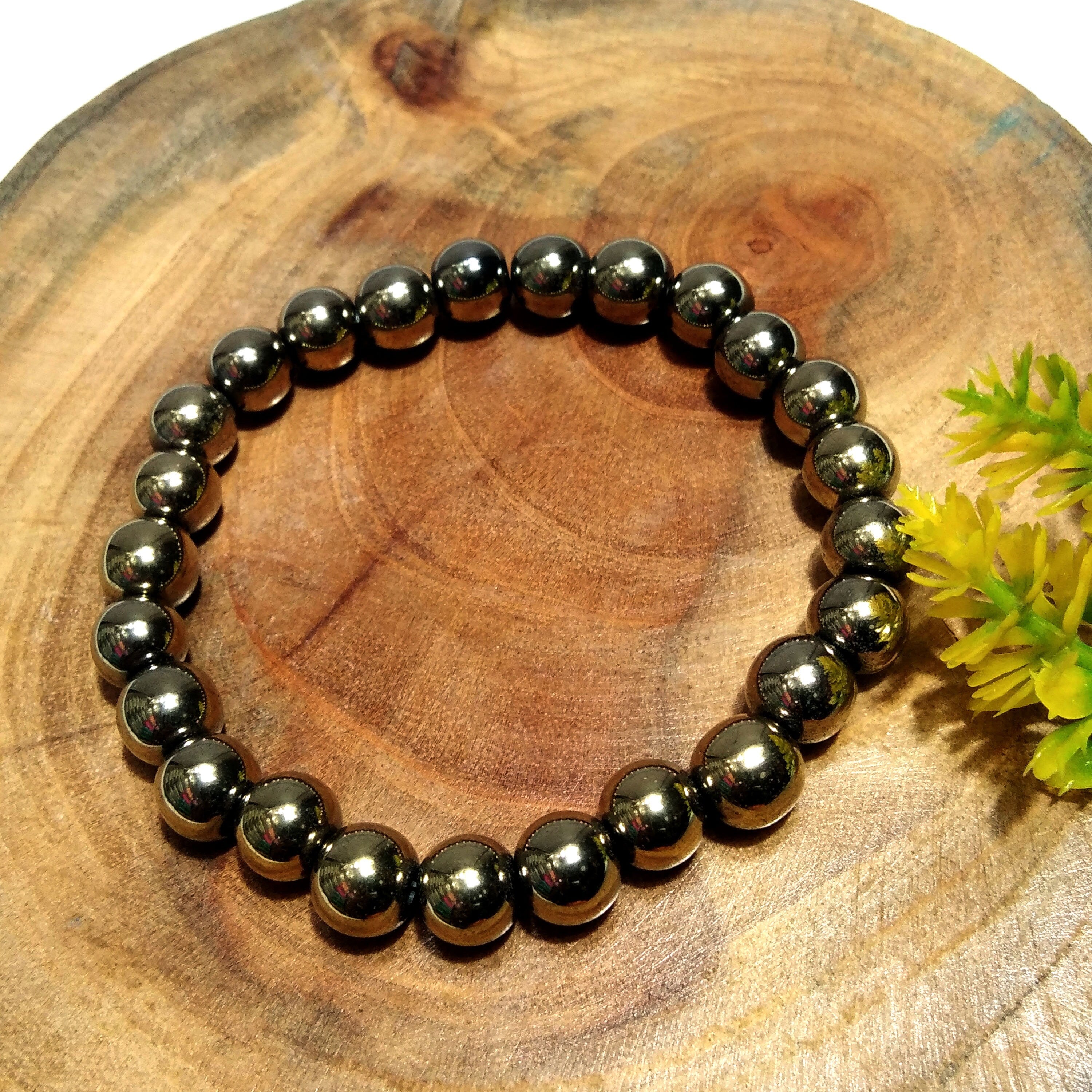Natural Gold Pyrite Beaded Bracelet, Amazing Pyrite Beads Size 8mm Round Bracelet, Stretch Bracelet, Gift For Men/Women, Friendship Bracelet