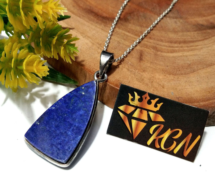 Natural Gemstone Lapis Lazuli Pendant, 925 Sterling Silver Pendant, Very Beautiful Lapis Lazuli Pendant, Handmade Making Jewelry For Women