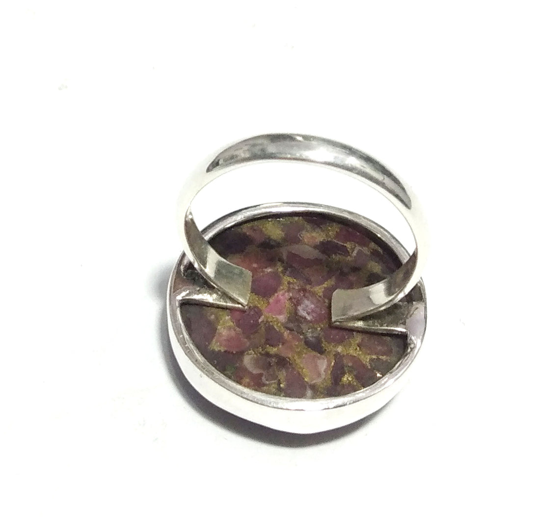 Natural Ruby Copper Turquoise Gemstone Ring, 925 Solid Sterling Silver Ring, Turquoise Stone Size 22x22 mm Handmade Gift Mother’s day Ring