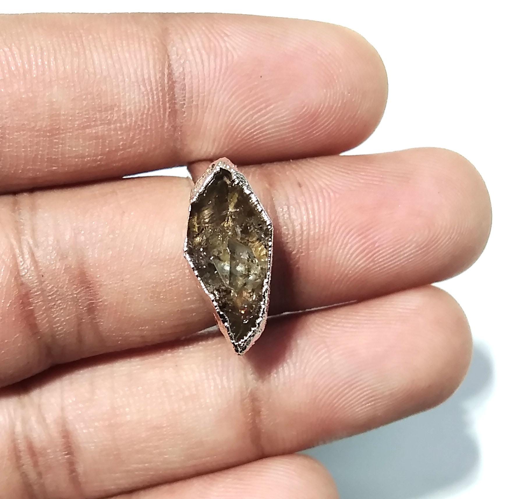 Natural Herkimer Diamond Stone Rough Ring, Solid 925 Sterling Silver Ring, Diamond Stone Size 17x7mm Handmade Gift Statement Ring Jewelry