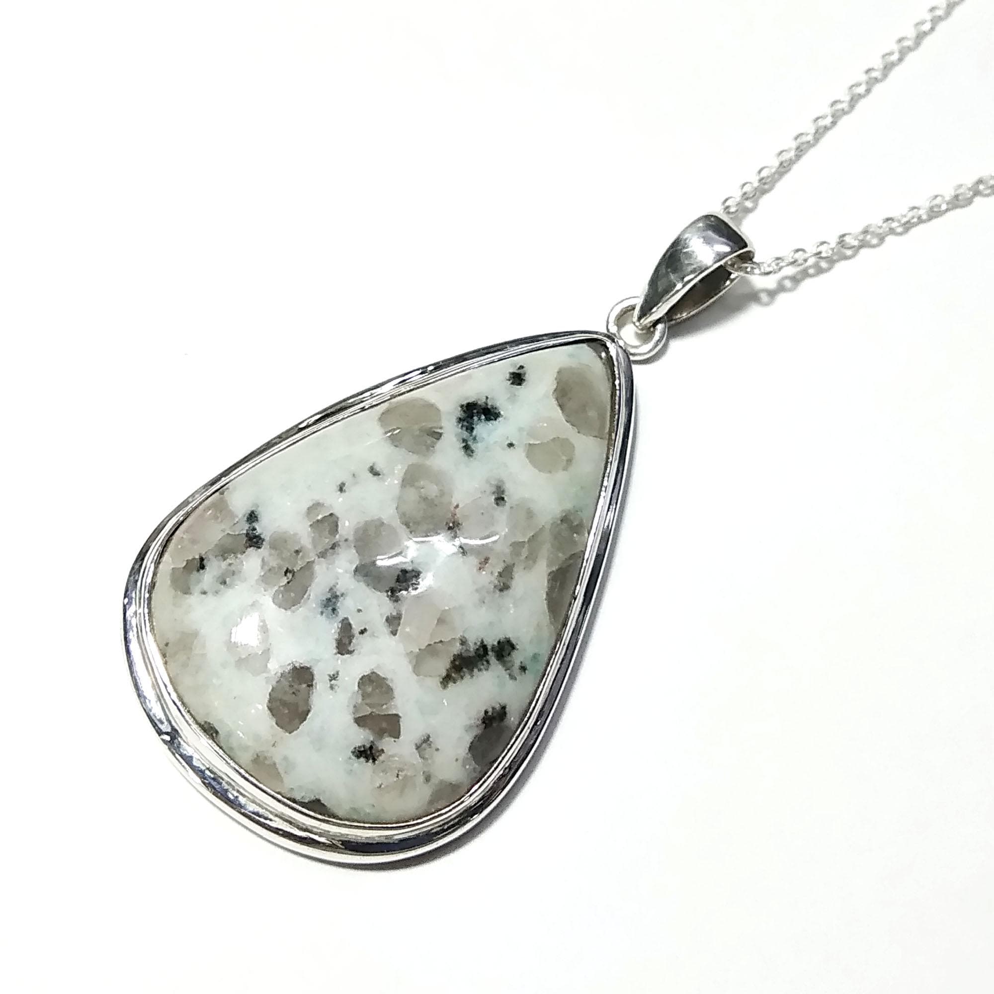 Natural Lotus kiwi Jasper Gemstone Pendant Necklace Chain, 925 Starling Silver Pendant Necklace, Handmade Stone Size 35x23 mm Gift Pendant