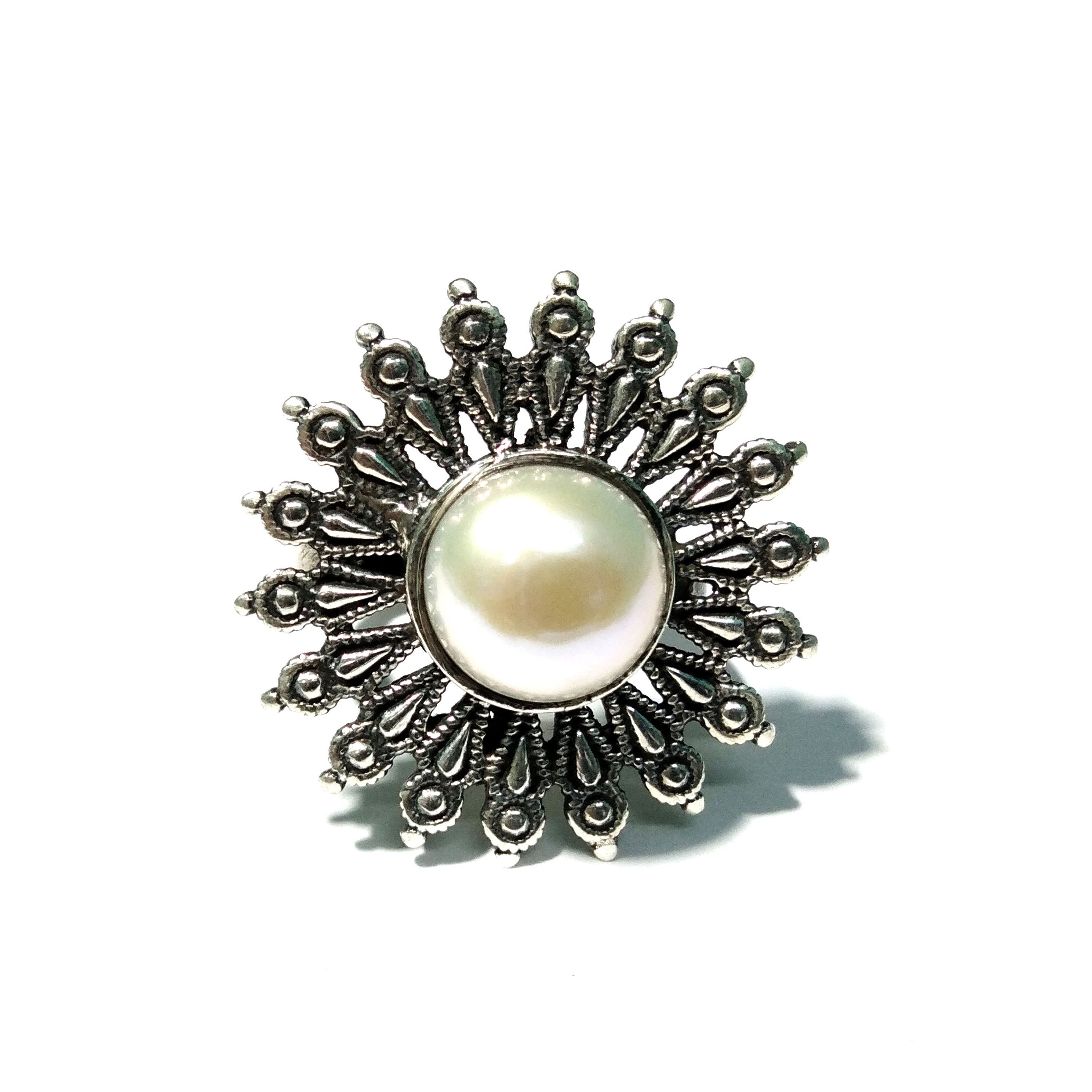 Natural Pearl Gemstone Ring, 925 Sterling Silver Ring, Very Beautiful Pearl Ring, For Girls Women, Freshwater Pearl Ring, Personalized Gifts