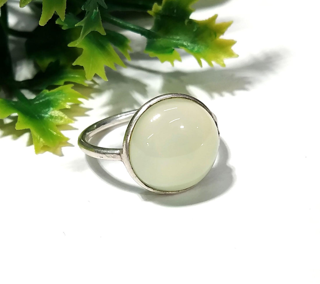 Natural Aqua Chalcedony Gemstone Ring, Solid 925 Sterling Silver Ring, Chalcedony Stone Size 12x12mm Handmade Ring, Gift Statement Ring