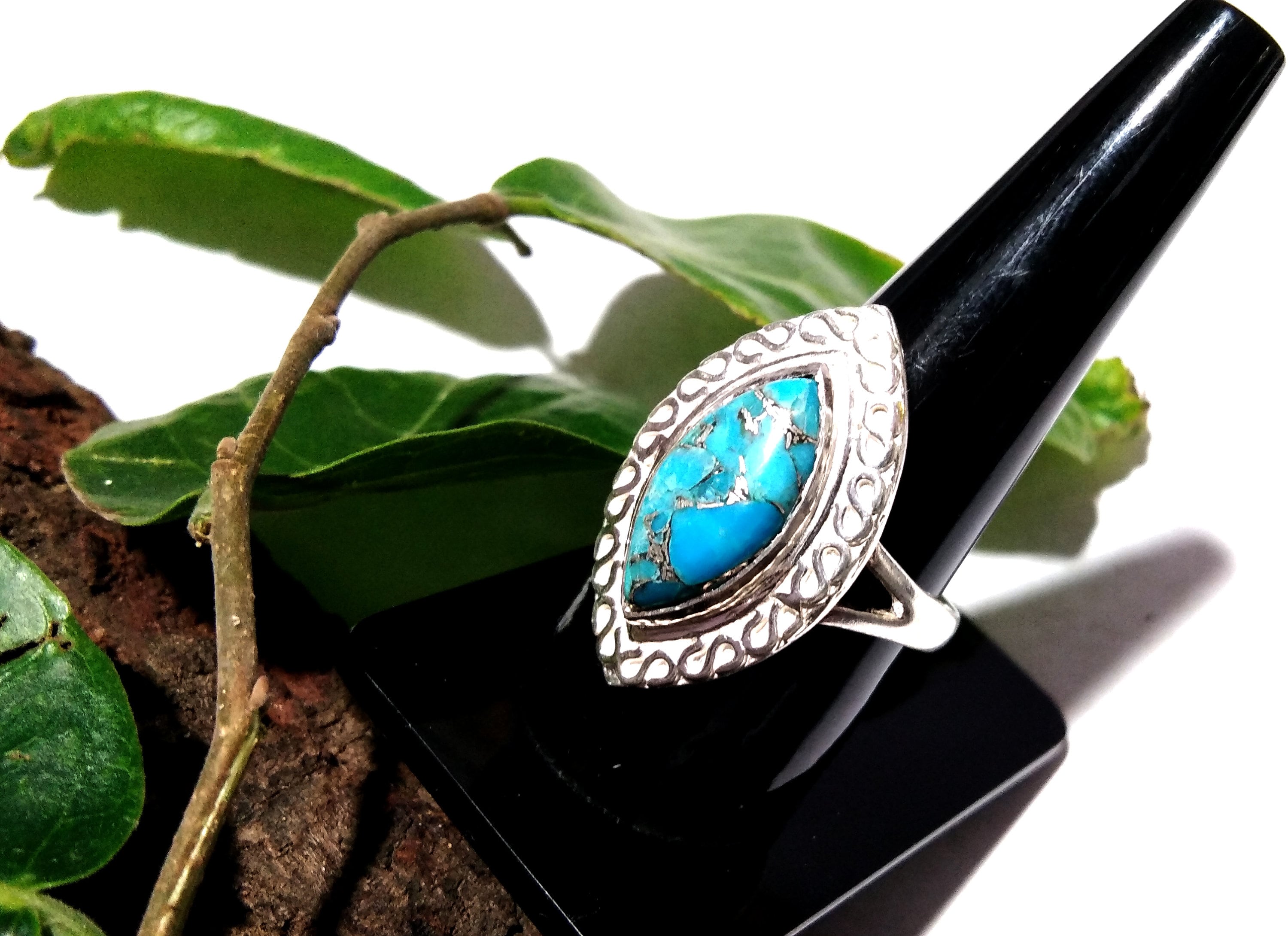 Natural Blue Copper Turquoise Ring ! 925 Starling Silver Jewelry, Handmade Ring, Boho Ring, Birthday Gift For Girls & Women, Statement Ring.