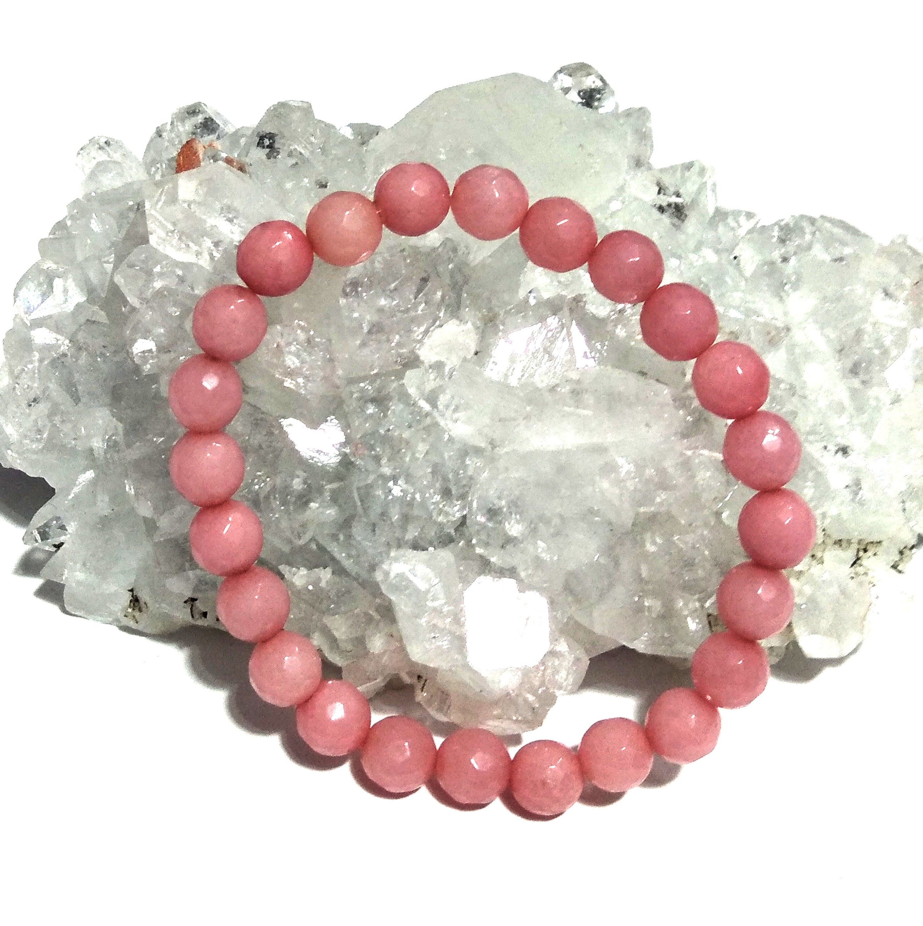 Pink Opal Bracelet Chakra Beads Stone, Amazing Natural Pink Opal Crystal Healing Unisex Round Bracelet, Size 8x8mm Gift Easter day Bracelet