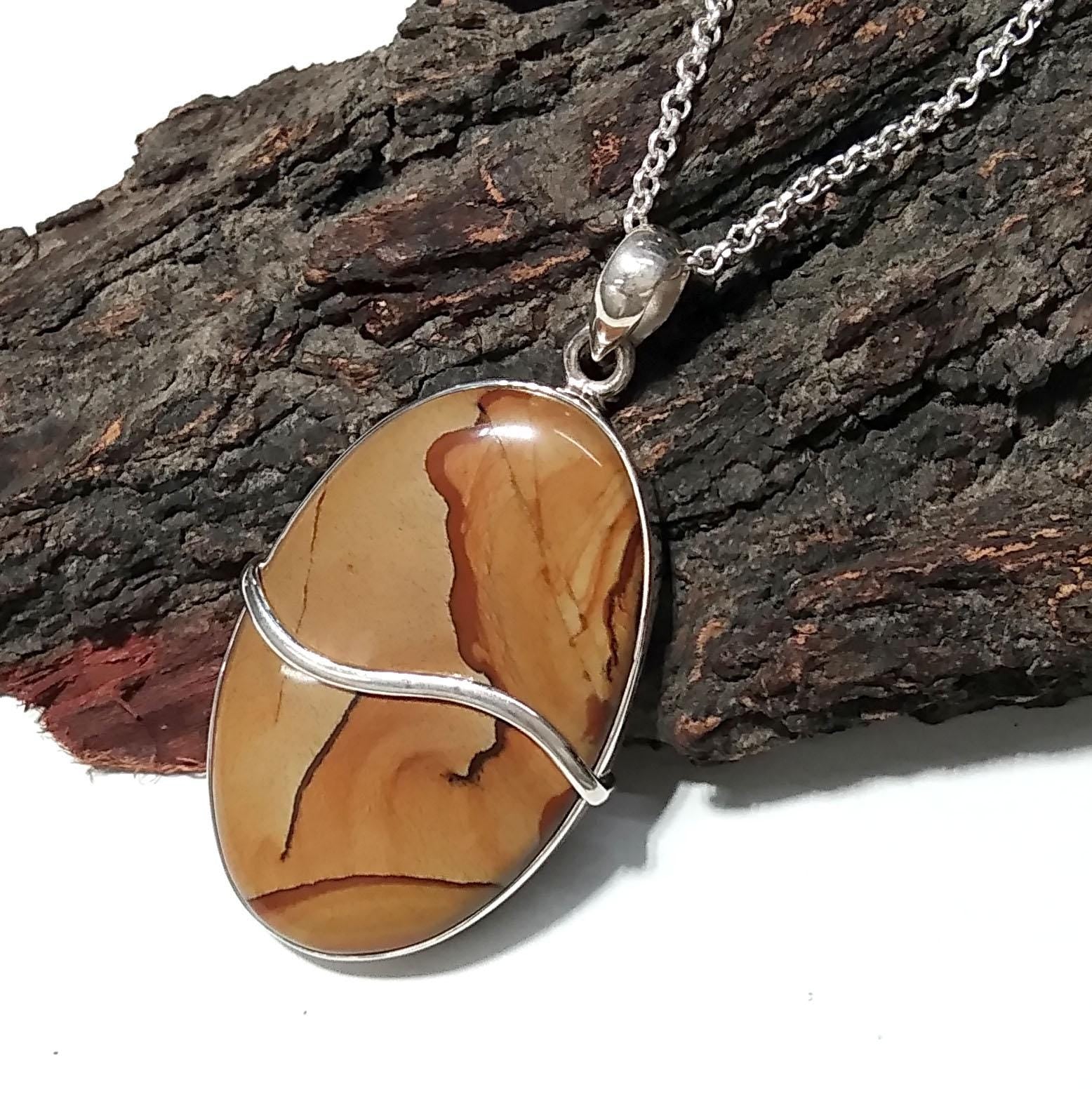 Natural Picasso Picture Jasper Stone Pendant, 925 Sterling Silver Pendant Jewelry, Handmade Silver Design Pendant, Gift For Wedding Pendant