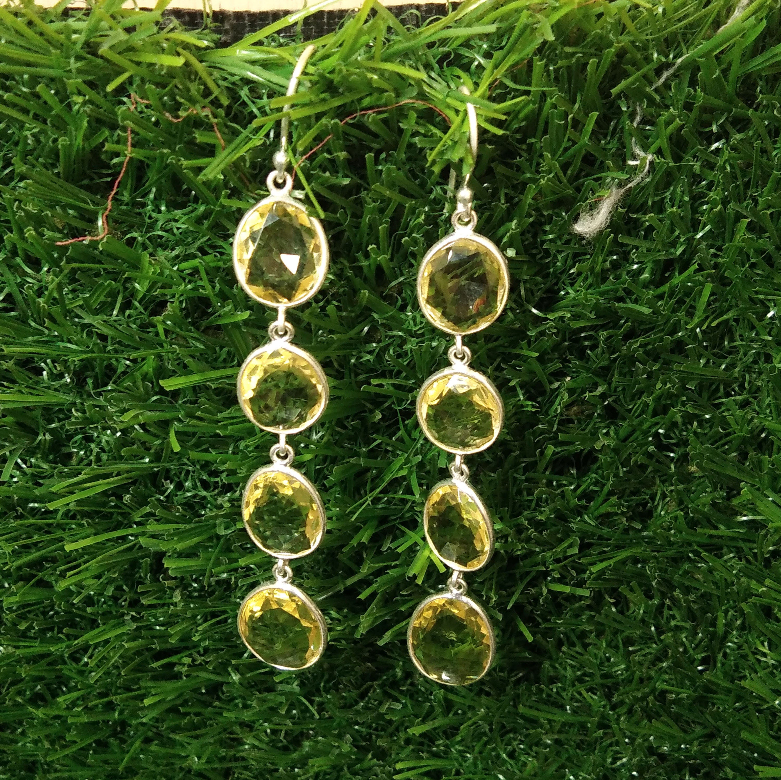 Natural Lemon Quartz Gemstone Earring, 925 Solid Starling Silver Earring, A+++ Lemon Quartz Stone Fancy Shape Stone Size 15x11mm to 11x10mm