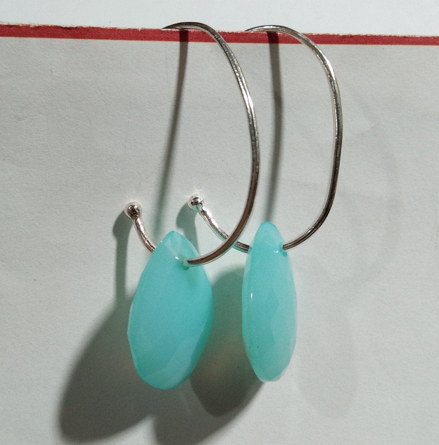 EARRING ! Natural Gemstone With 925 Sterling Silver Jewelry, Rose Calcy Earring, Cryso Calcy Earring, Aqua Calcy Earring, Handmade Jewelry.