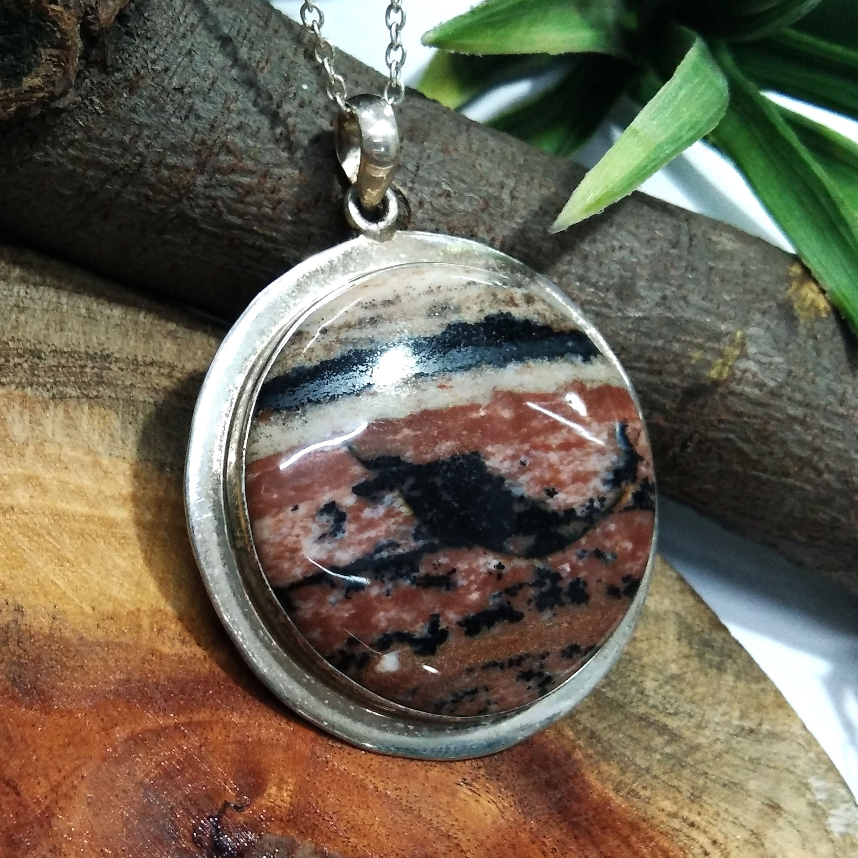 Honey Dendrite Opal Gemstone Pendant Necklace Chain, 925 Starling Silver Pendant Necklace, Handmade Stone Size 35x35 mm Wedding Pendant