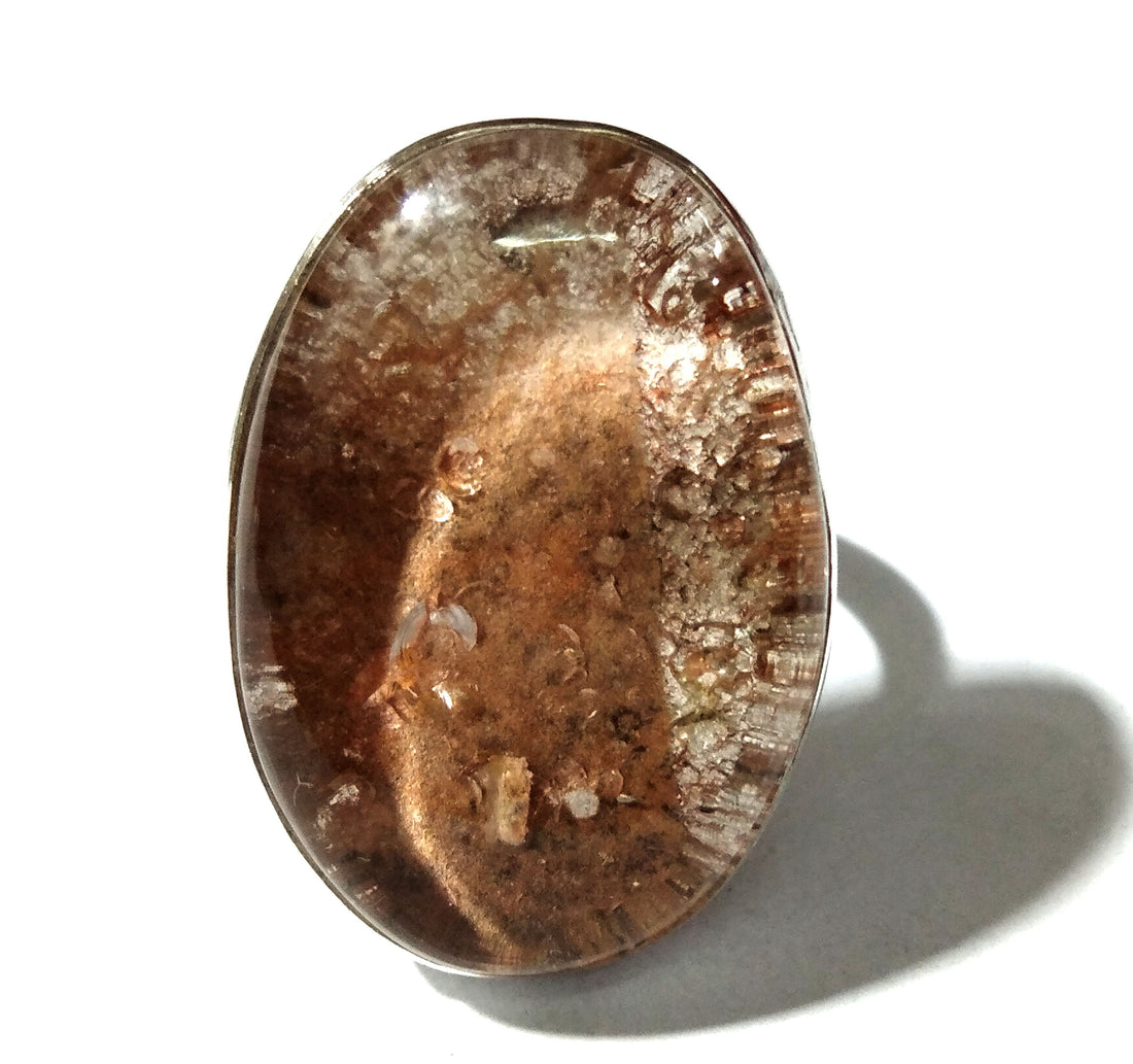 Garden Quartz Ring, Solid 925 Sterling Silver Jewelry, Natural Gemstone Lodolite Ring, Natural Amazing Design Gemstone Ring, Handmade Ring.
