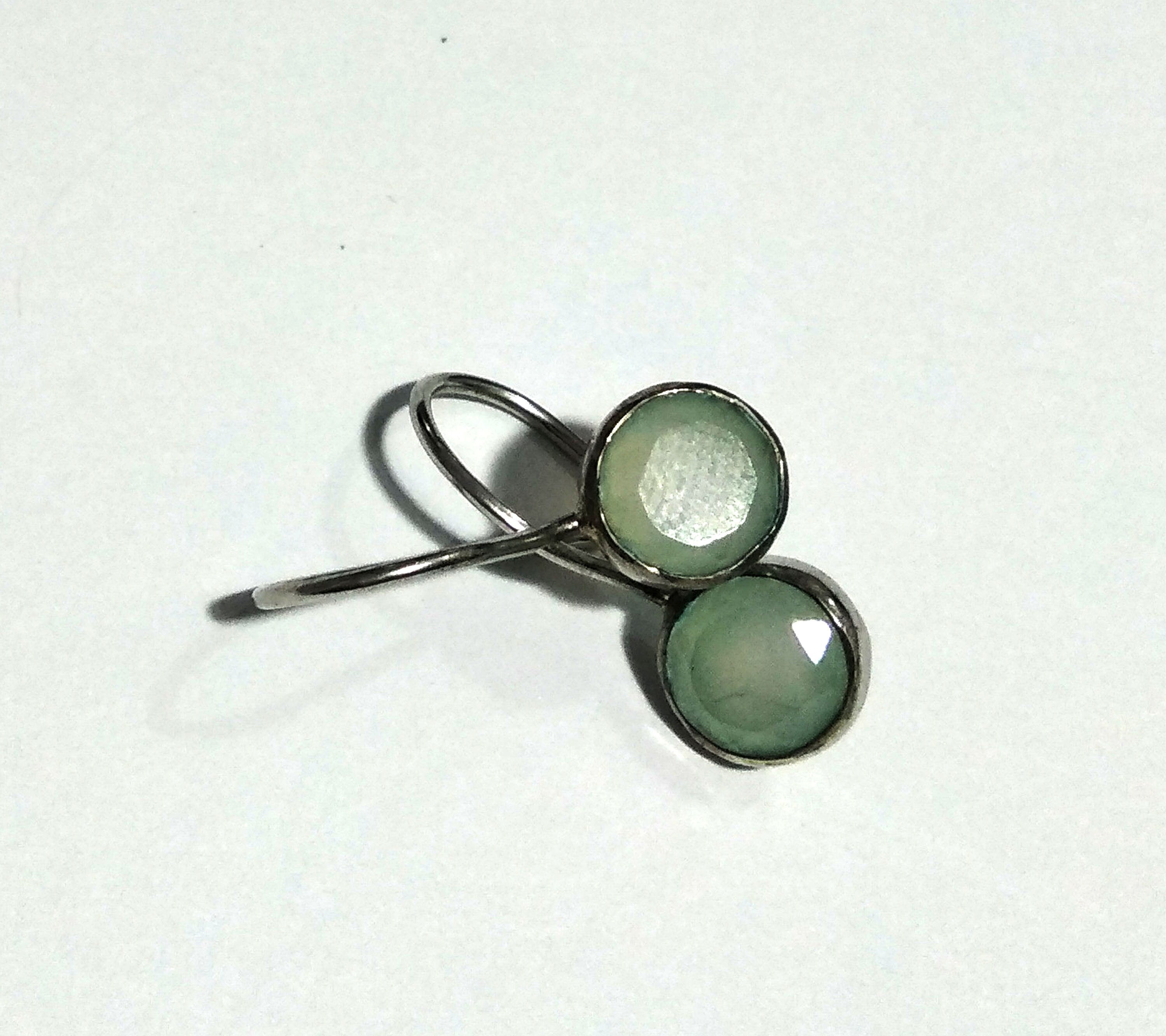 Aqua Chalcedony Tiny Dangle Earring, 925 Solid Starling Silver Earring, Natural Aqua Chalcedony Gemstone Size 8x8 mm Gift Birthstone Earring