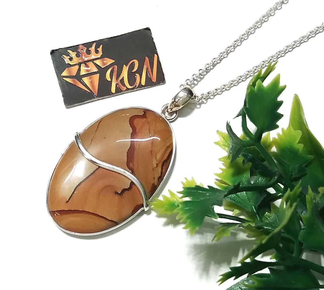 Natural Picasso Picture Jasper Stone Pendant, 925 Sterling Silver Pendant Jewelry, Handmade Silver Design Pendant, Gift For Wedding Pendant