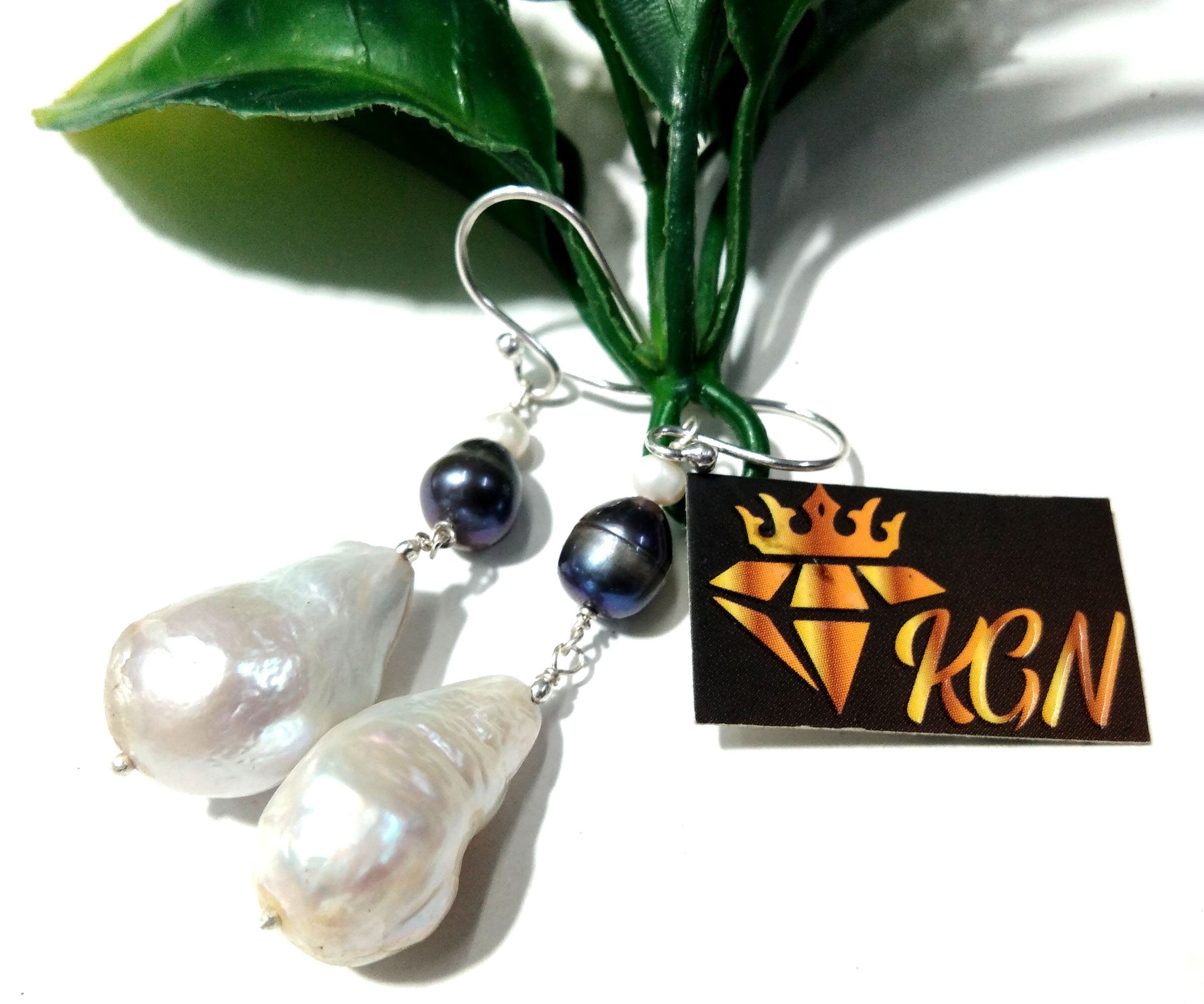 White Natural Baroque Pearl Earring, 925 Sterling Silver Earring, Elegant Pearl Gift, Fine Baroque Pearl Jewelry, Handmade Earring For Women