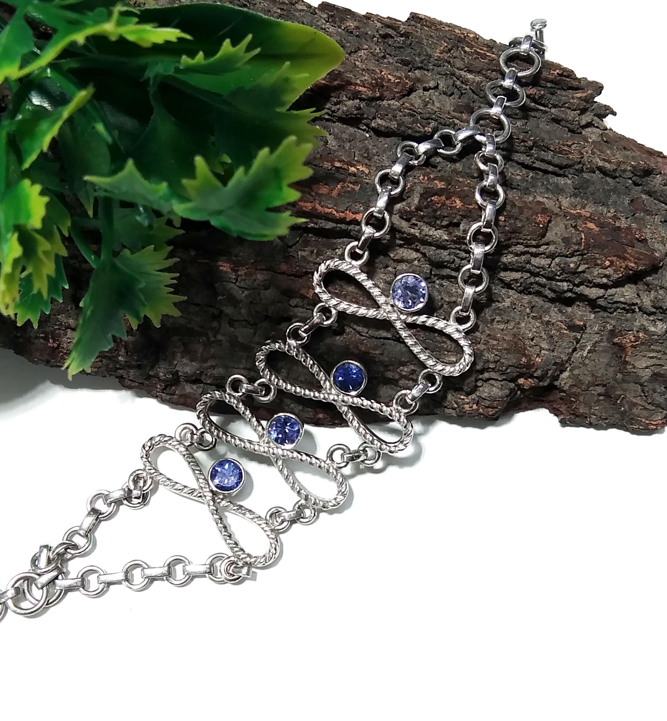 Tanzanite Bracelet, Natural Gemstone Bracelet, 925 Sterling Silver Jewelry, Handmade Bracelet, Tanzanite Jewelry, For Girls & Women Gift.