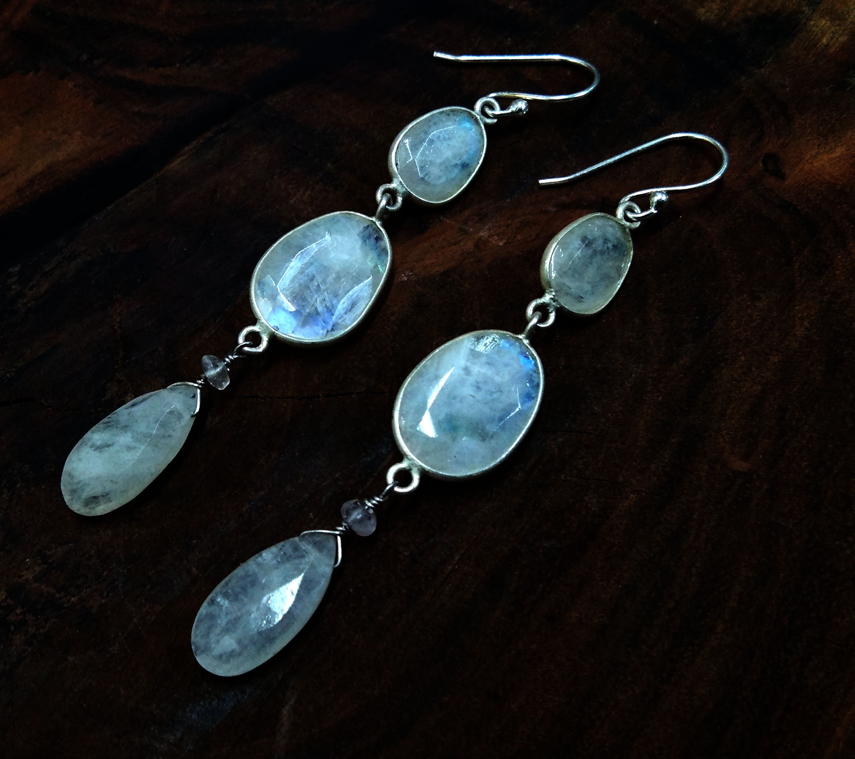 Natural Rainbow Moonstone Multi Fire Stone Earring, 925 Solid Starling Silver Earring, Handmade Moonstone Earring, Gift For Women Earring
