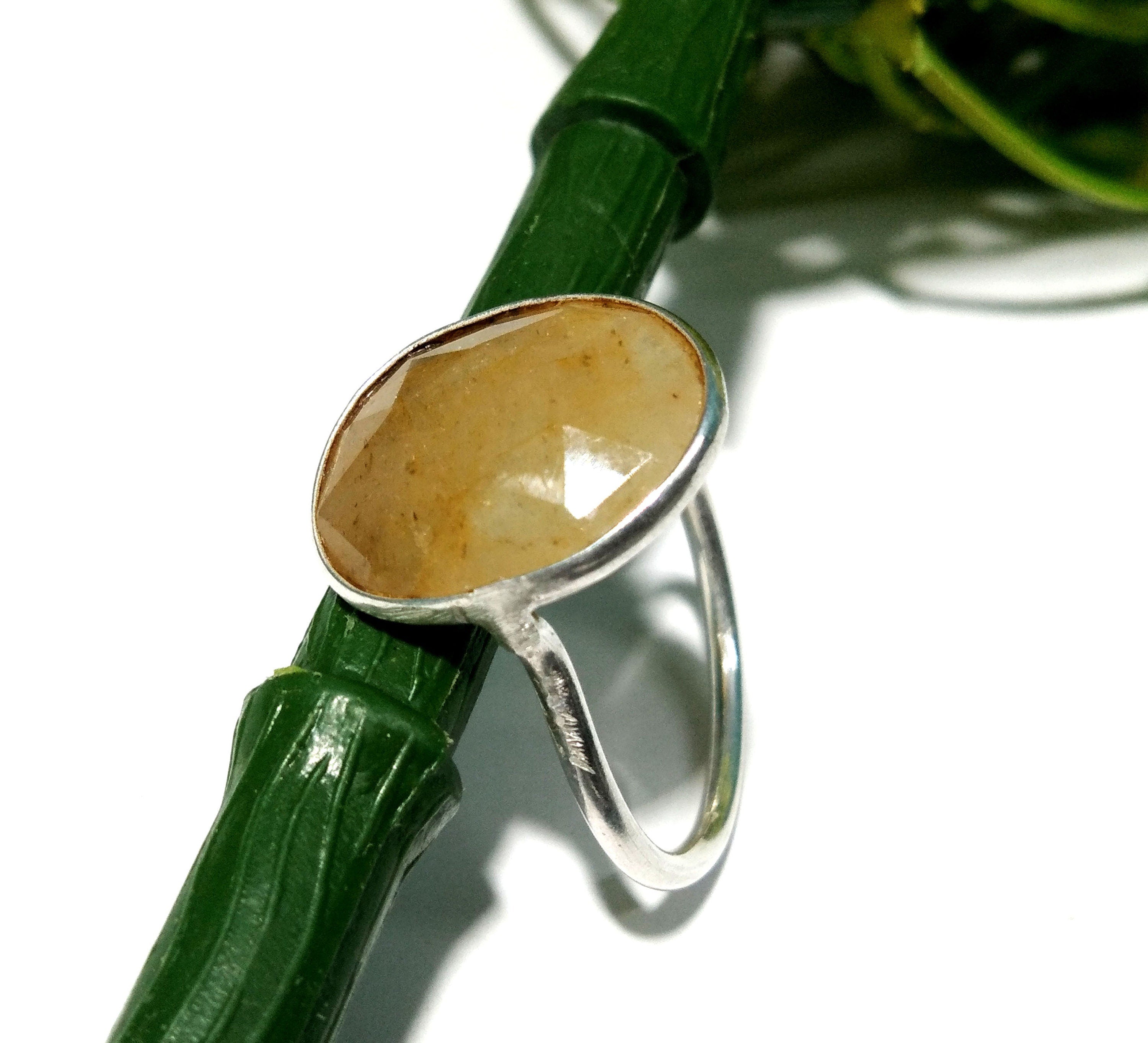 Natural Yellow Sapphire Stone Ring, 925 Solid Starling Silver Ring, Handmade Bezel Ring, Top Color Yellow Sapphire Gift Ring, Birthday Ring