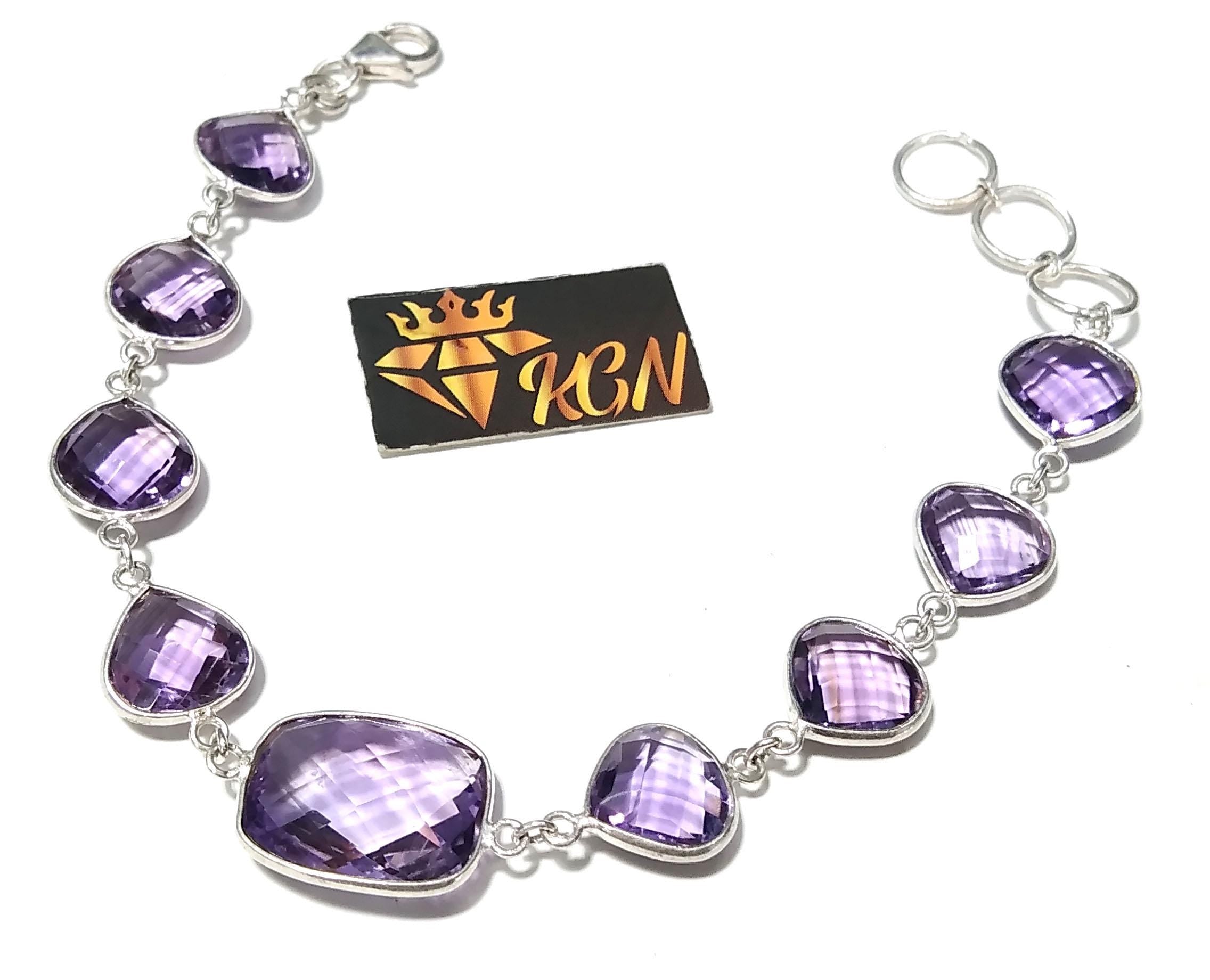 Amethyst Bracelet, Purple Stone Bracelet, 925 Sterling Silver Bracelet, Handmade Bracelet, Amethyst Jewelry, Silver Jewelry, Bezel Bracelet.