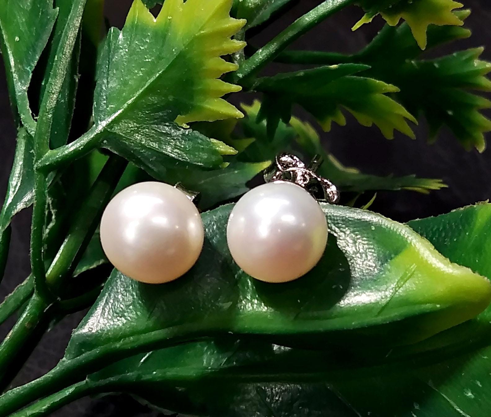 Natural Freshwater Pearl Stud Earrings, 925 Starling Silver Studs Earring, Beautiful Freshwater Pearl Stud Earrings, Minimalist Jewelry Gift