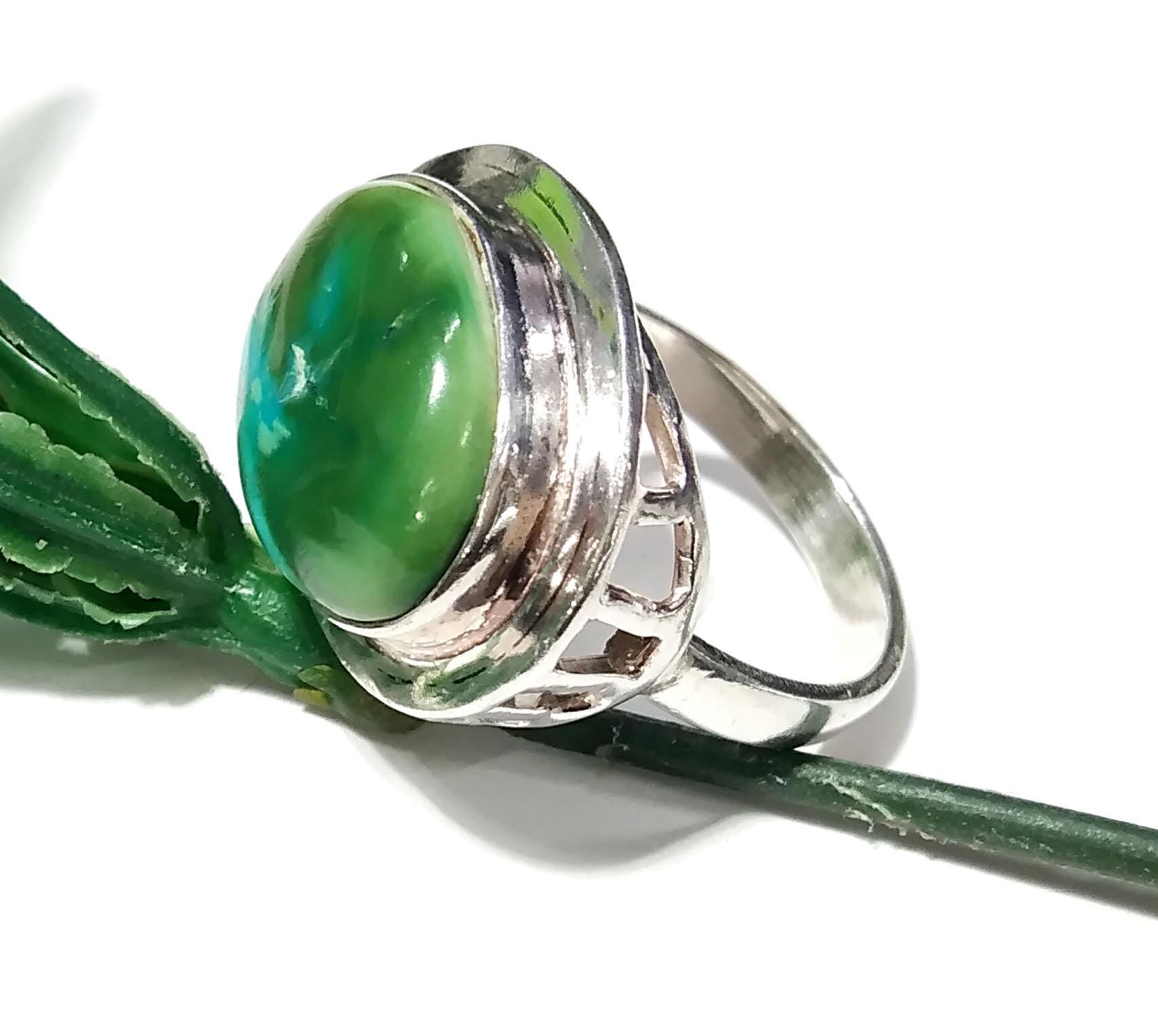 Natural Turquoise Gemstone Ring, Solid 925 Starling Silver Ring, A+++ Turquoise Stone Size 20x14 mm Handmade Ring Gift Wedding Rings Jewelry