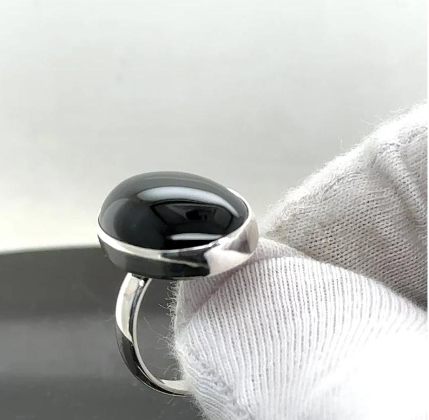 Natural Black Onyx Gemstone Ring, Solid 925 Sterling Silver Ring, Amazing Black Onyx Stone Shape Oval Handmade Ring, Gift Birthday Ring