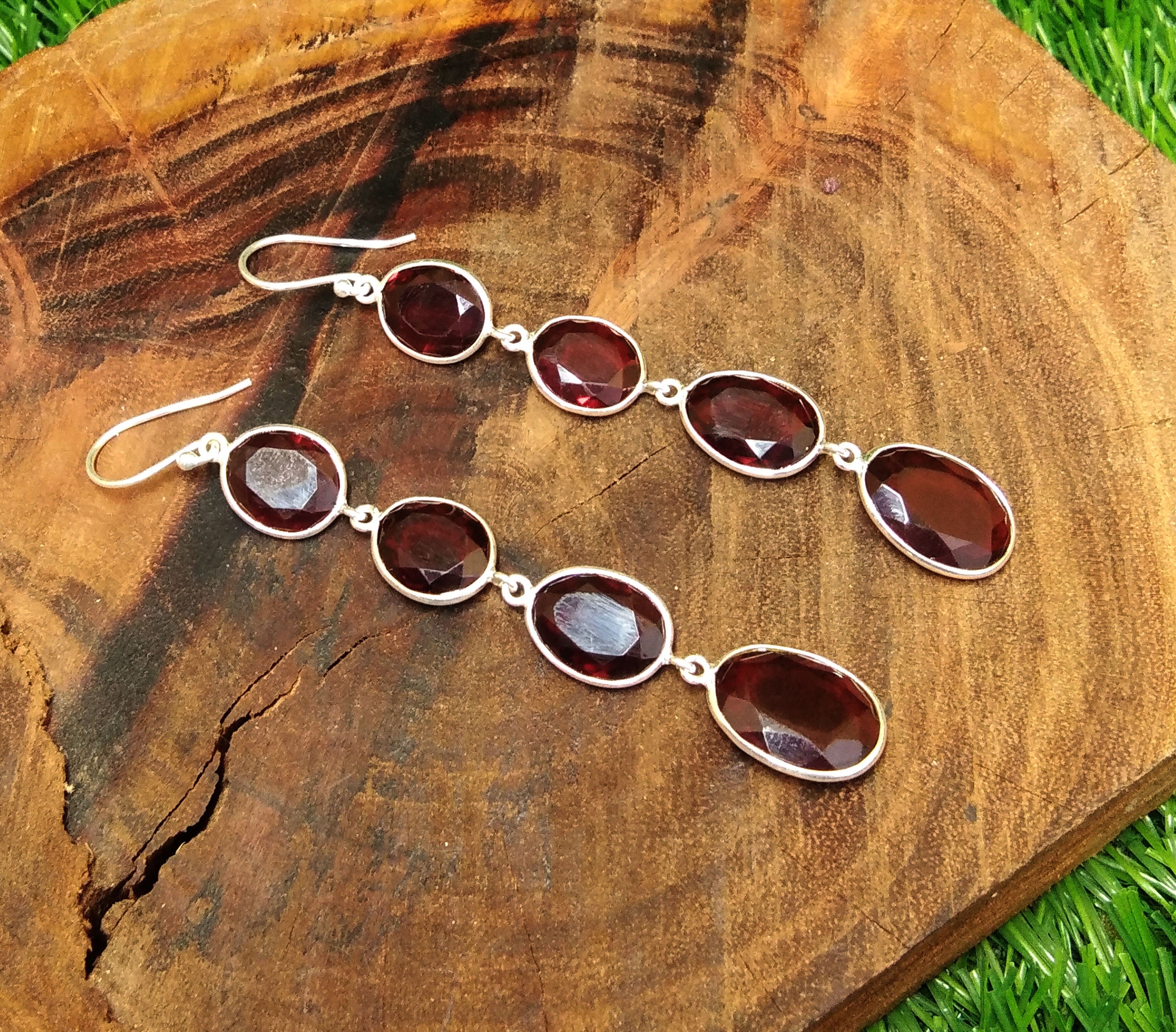 Natural Red Garnet Earring, Solid 925 Starling Silver Earring, Top Color Red Garnet Stone Earring, Handmade Jewelry Earring, Gift For Her