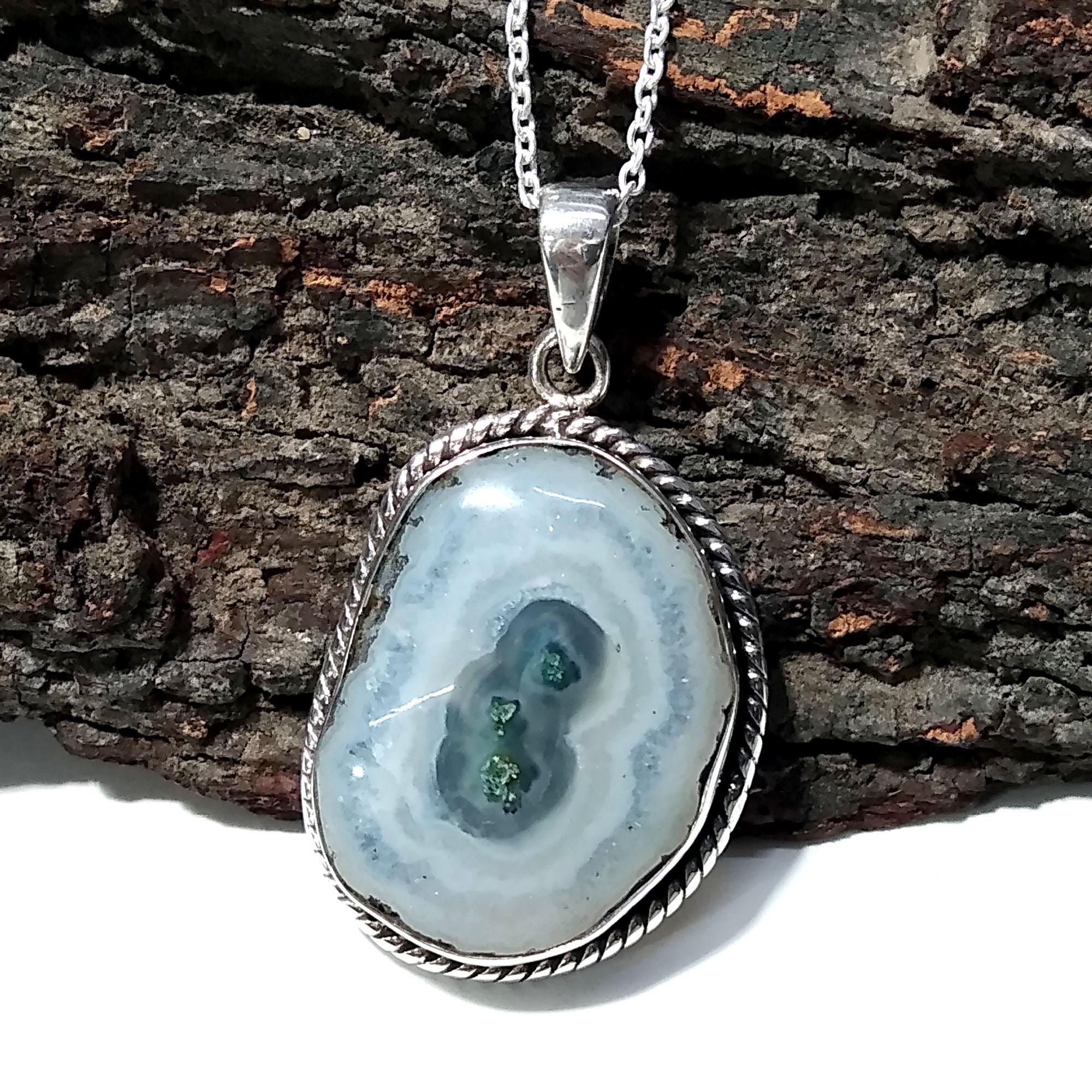 Natural Solar Quartz Gemstone Pendant Chain Necklace, 925 Starling Silver Pendant, Necklace Handmade Jewelry Stone Size 24x18mm Gift Pendant