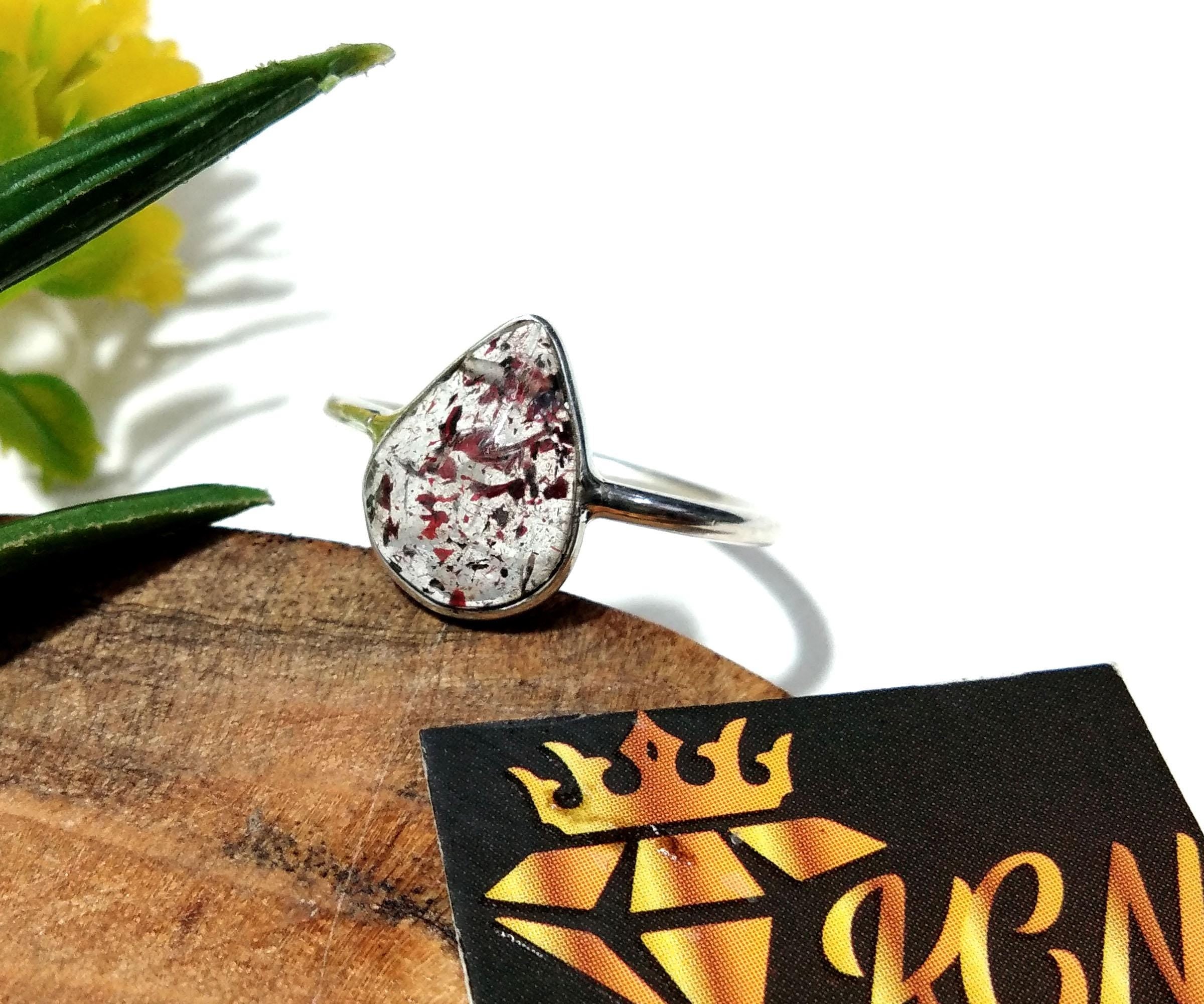 Natural Super Seven Gemstone Rings, 925 Sterling Silver Ring, Very Beautiful Super Seven Crystal Ring, Statement Ring, Gift Birthday Ring