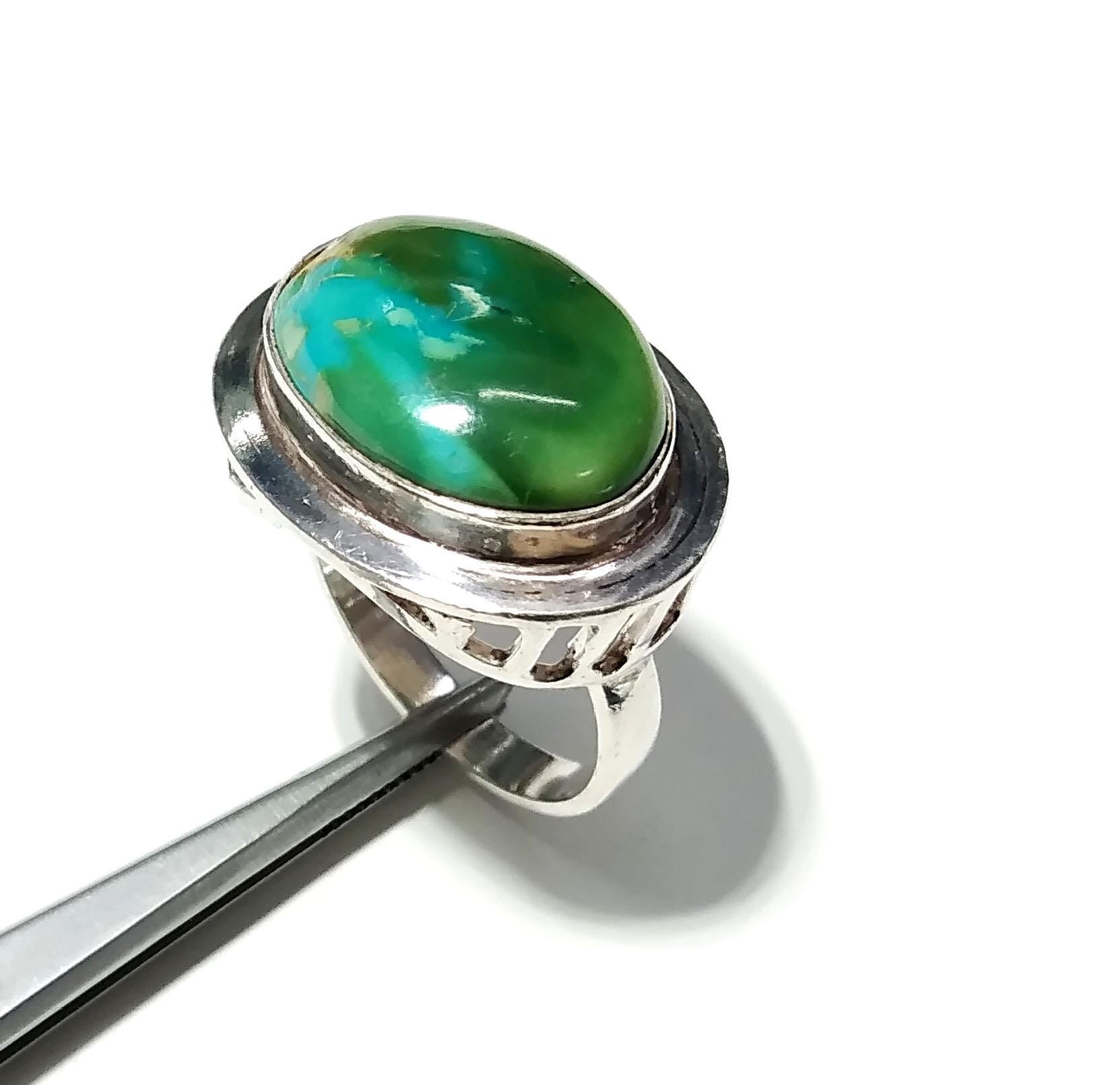 Natural Turquoise Gemstone Ring, Solid 925 Starling Silver Ring, A+++ Turquoise Stone Size 20x14 mm Handmade Ring Gift Wedding Rings Jewelry