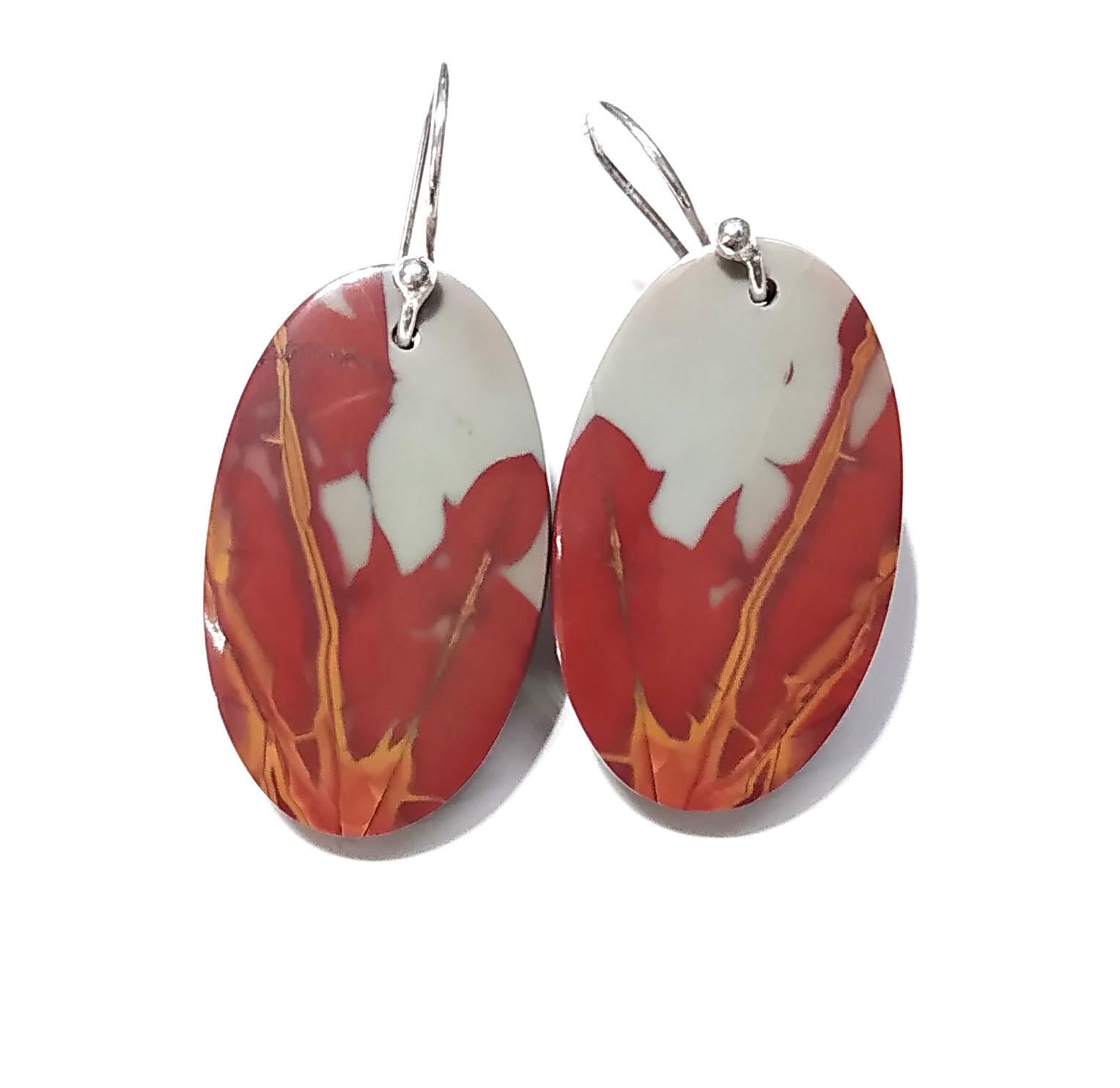 Noreena Jasper Gemstone Earring, Solid 925 Starling Silver Earring, Natural Noreena Jasper Stone Size 27x16mm Gift For Girls & Women