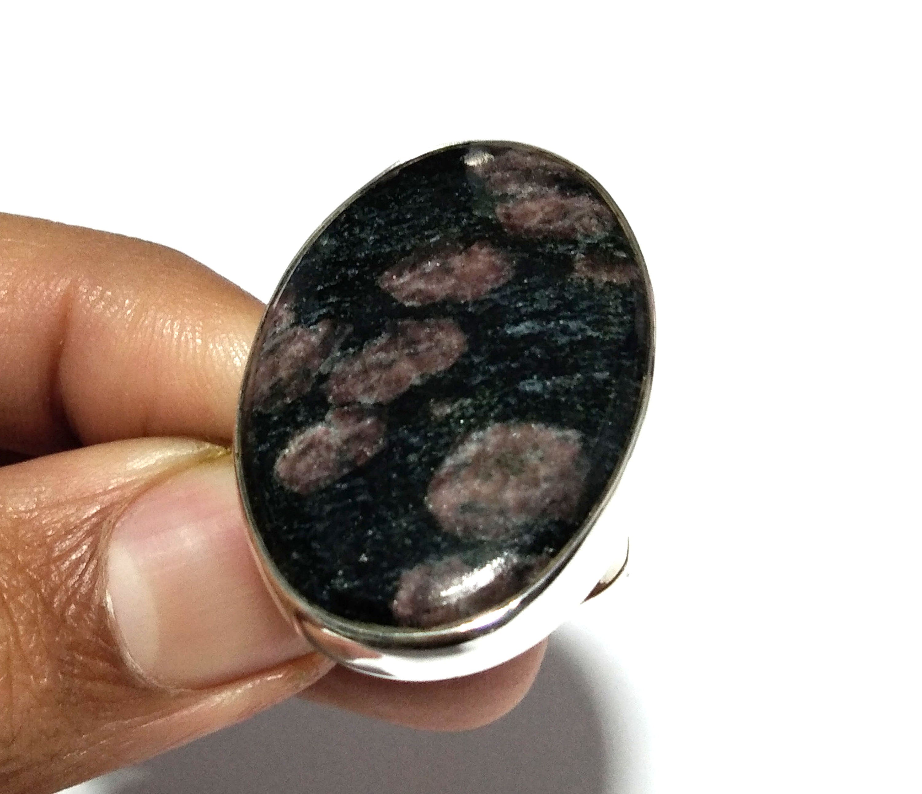 Natural Black Ruby Fuschite Gemstone Ring, Solid 925 Sterling Silver Ring, Ruby Fuschite Stone Size 36x24 mm Handmade Gift Mother’s day Ring