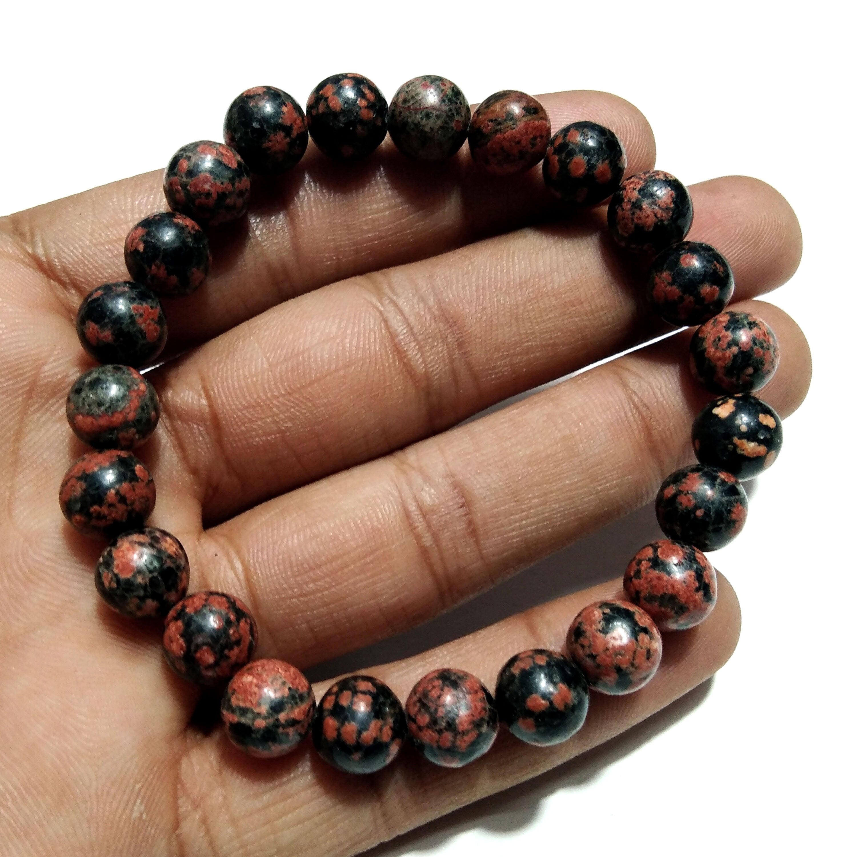 Leopard Skin Jasper Bracelet Beads Stone, Natural Skin Jasper Healing Men & Women Round Bracelet, Stone Size 8x8 mm Gift Easter day Bracelet