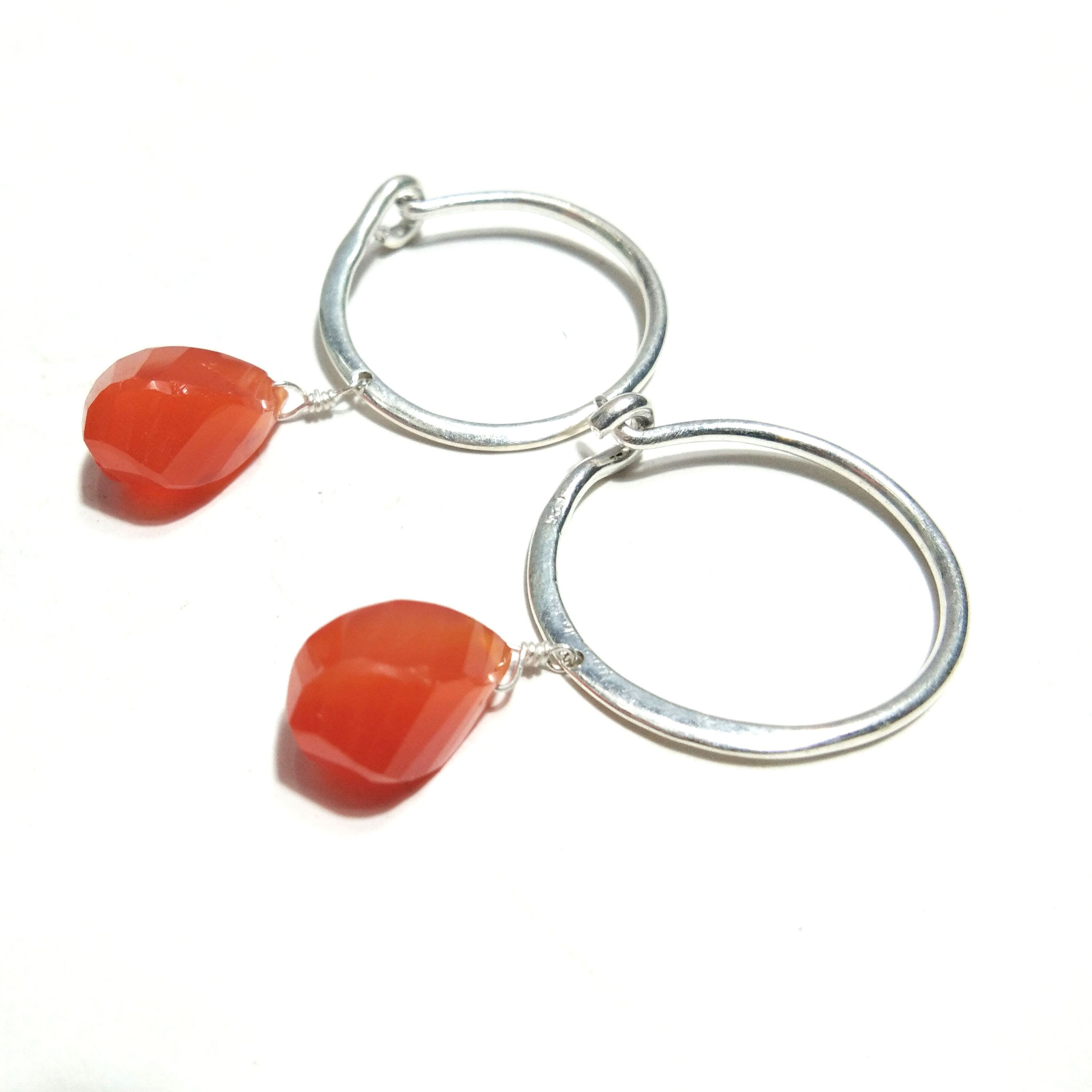 Natural Carnelian Gemstone Earring 925 Sterling Silver Earring Beautiful Design Carnelian Stone Size 13x8 mm Gift Birthday Earring Jewelry