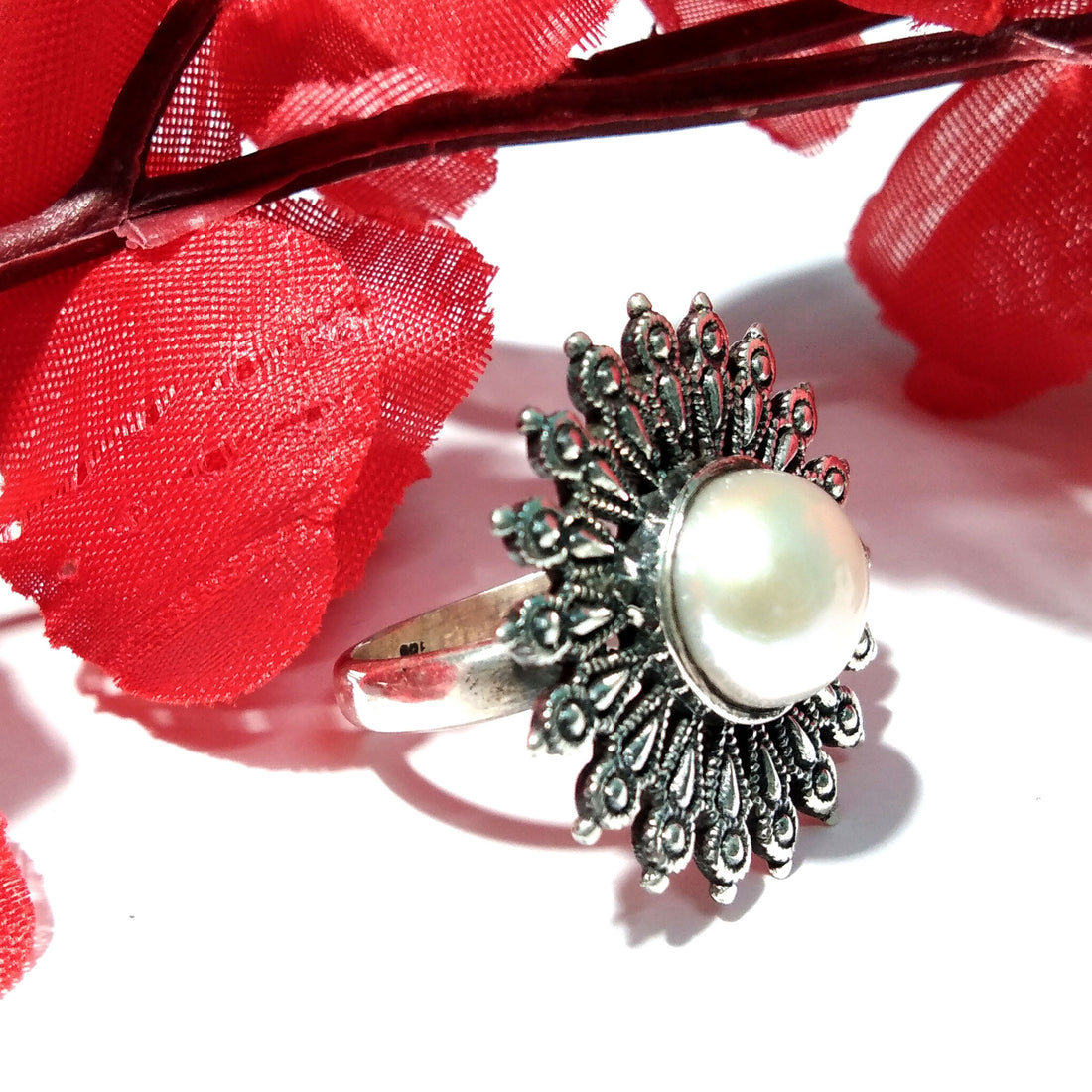 Natural Pearl Gemstone Ring, 925 Sterling Silver Ring, Very Beautiful Pearl Ring, For Girls Women, Freshwater Pearl Ring, Personalized Gifts