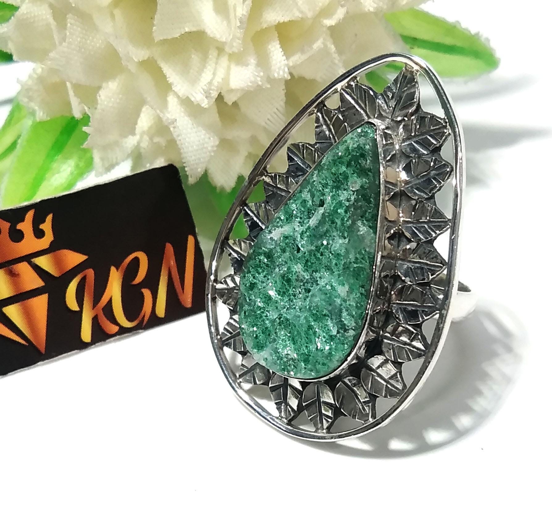Malachite Druzy Ring ! 925 Starling Silver Ring, Natural Gemstone Malachite Druzy Ring, Very Beautiful Leaf Stylish Ring, For Girls & Woman.