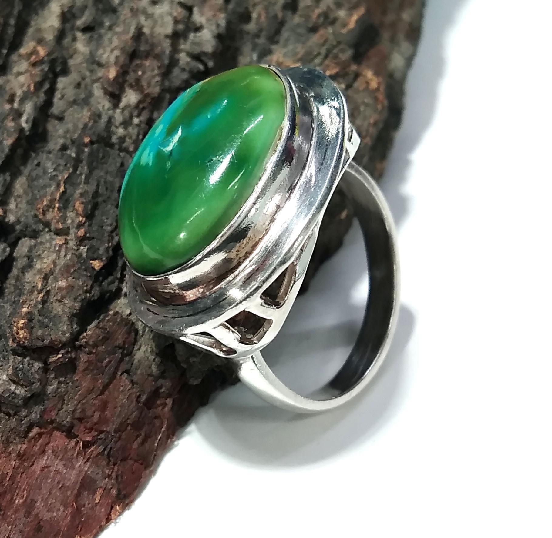 Natural Turquoise Gemstone Ring, Solid 925 Starling Silver Ring, A+++ Turquoise Stone Size 20x14 mm Handmade Ring Gift Wedding Rings Jewelry