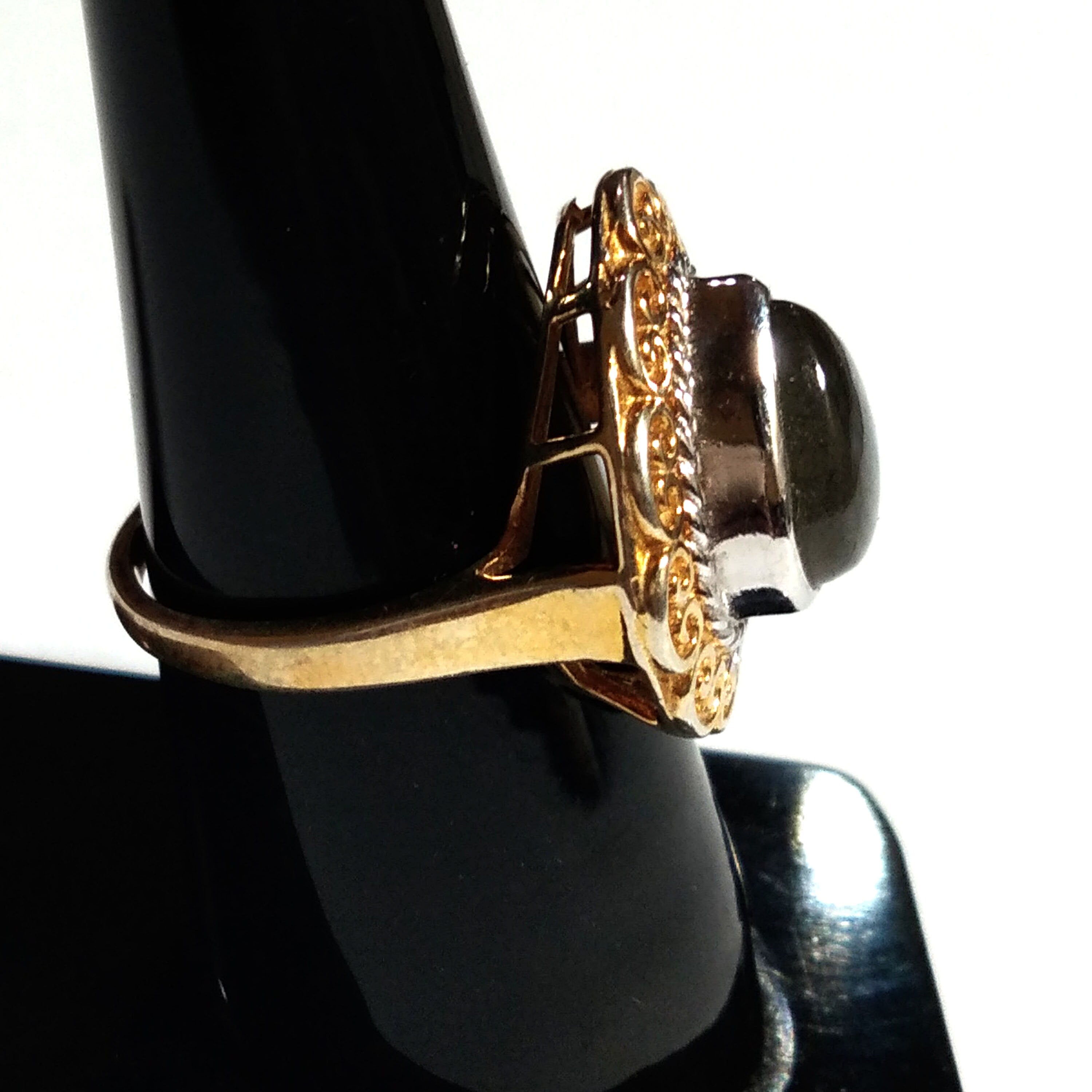 Natural Labradorite Blue Fire Stone Ring, 925 Solid Starling Silver Gold Plated Ring Jewelry Pear Shape Stone Size 12x10 mm Gift for Ring