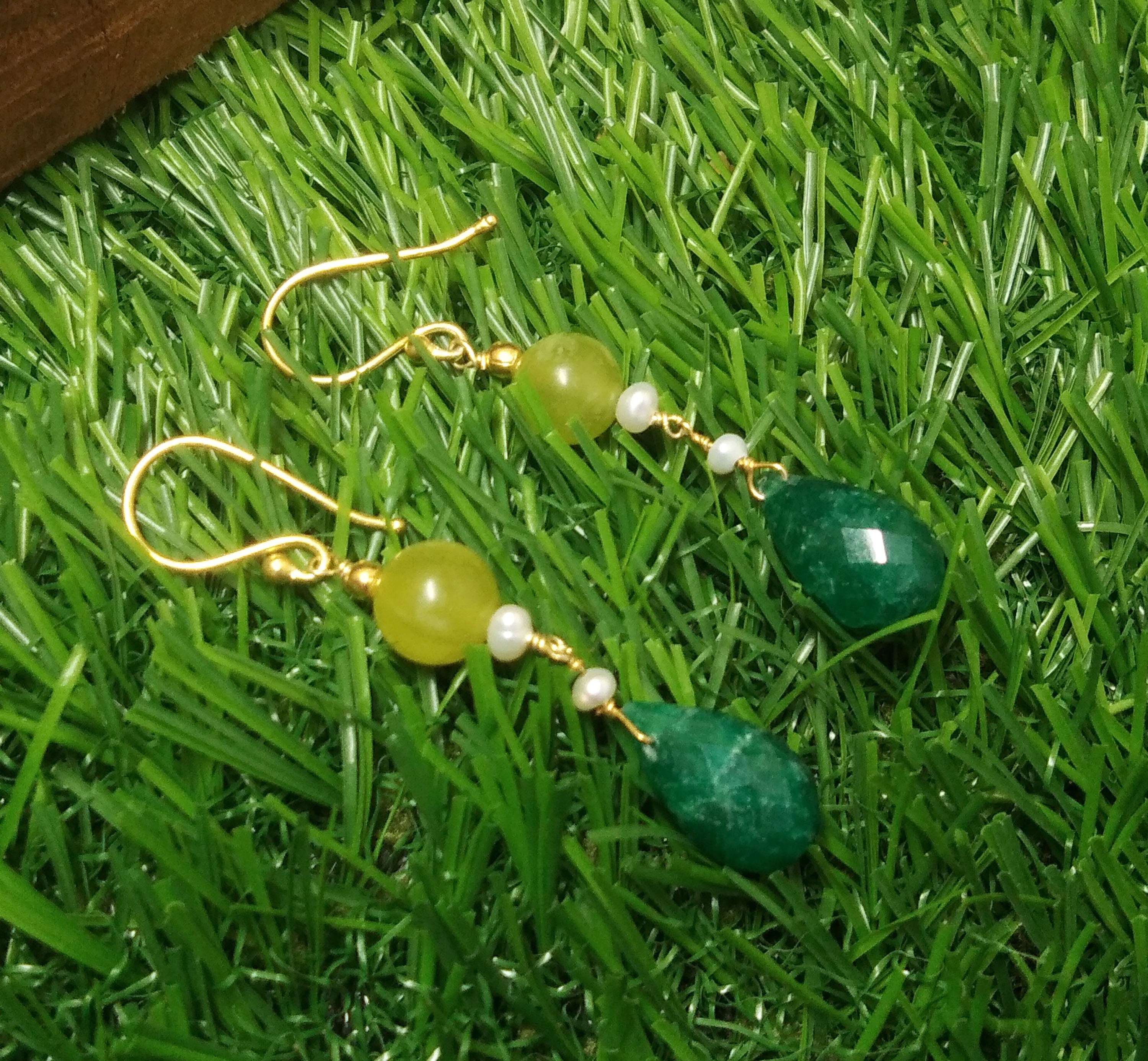 Natural Green Onyx,Green Opal Stone Earring, 925 Sterling Silver Gold Plated Earring, Amazing Design Onyx Earring, For Gift Birthday Earring