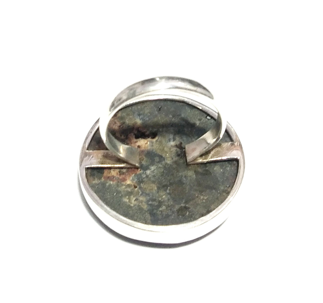 Natural Marcasite Gemstone Ring, 925 Solid Sterling Silver Ring, Marcasite Stone Size 26x26 mm Handmade Silver Ring, Gift Mother’s day Ring