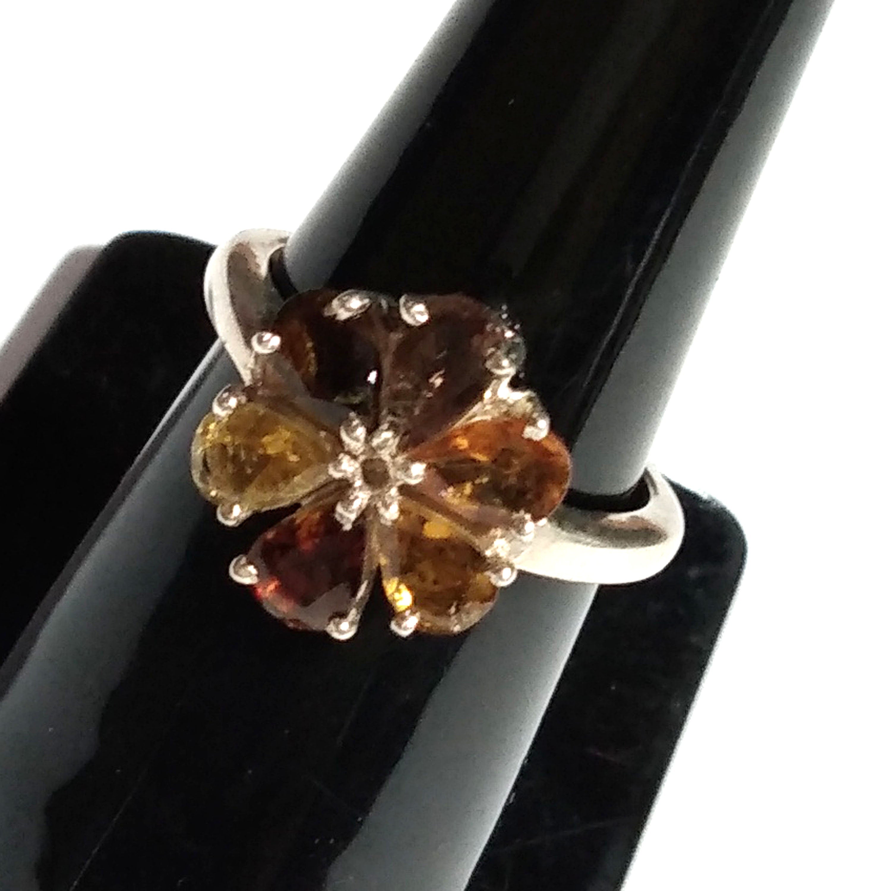 Natural Multi Tourmaline Ring, Faceted Gemstone Ring, 925 Solid Starling Silver Ring, Jewelry Pear Shape Tourmaline Stone Ring, Gift For Her