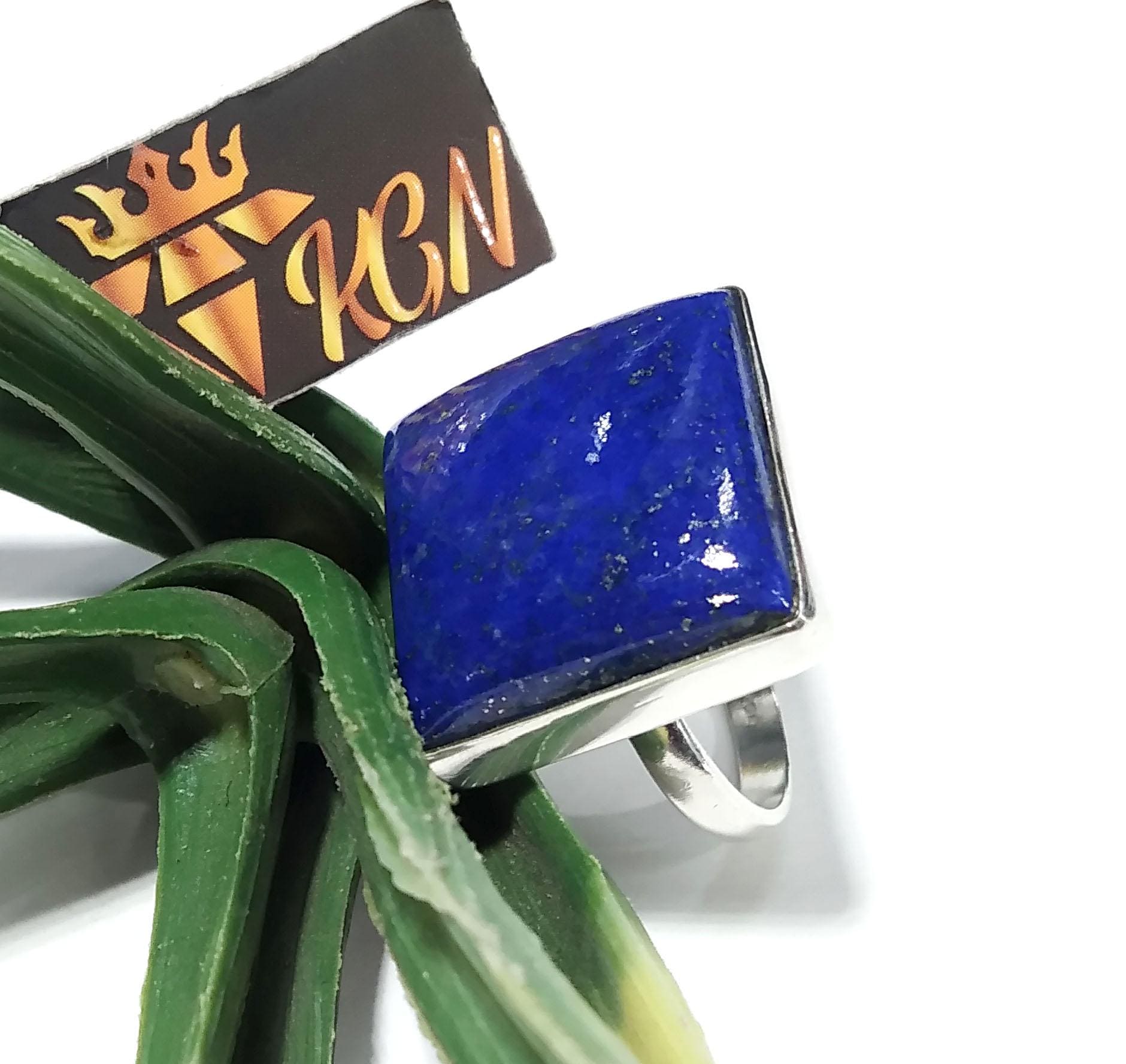 Lapis Lazuli Gemstone Ring, Solid 925 Sterling Silver Ring, Natural Genuine Lapis Lazuli Cabochon Stone Ring, Healing Crystal Jewelry Gift