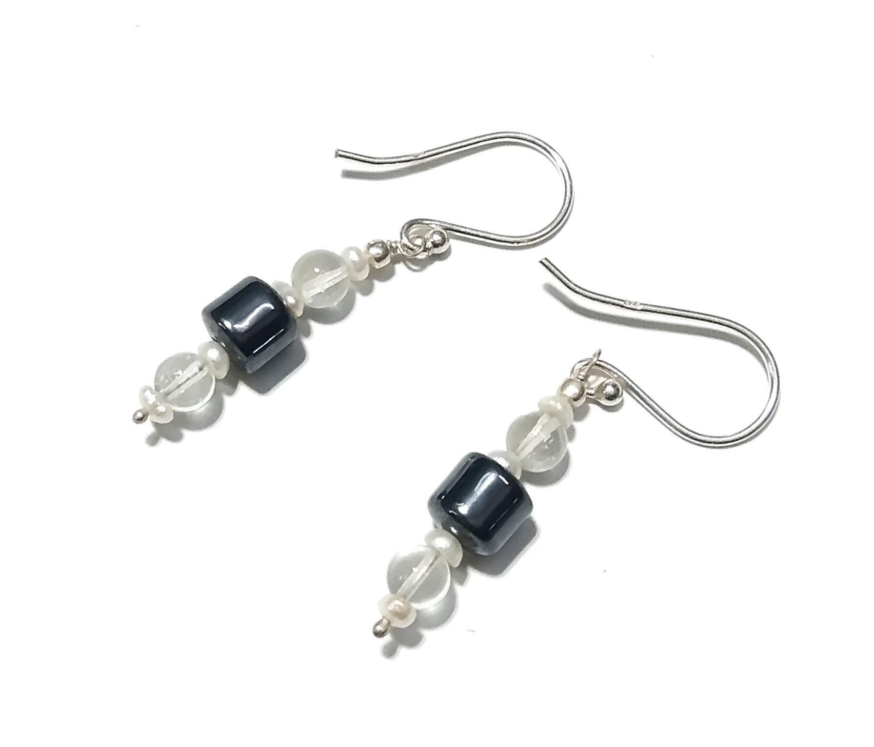 Natural Dendrite Opal/Crystal Gemstone Beads Necklace Set Jewelry, 925 Sterling Silver Necklace, Beaded Necklace Statement for Gift Jewelry