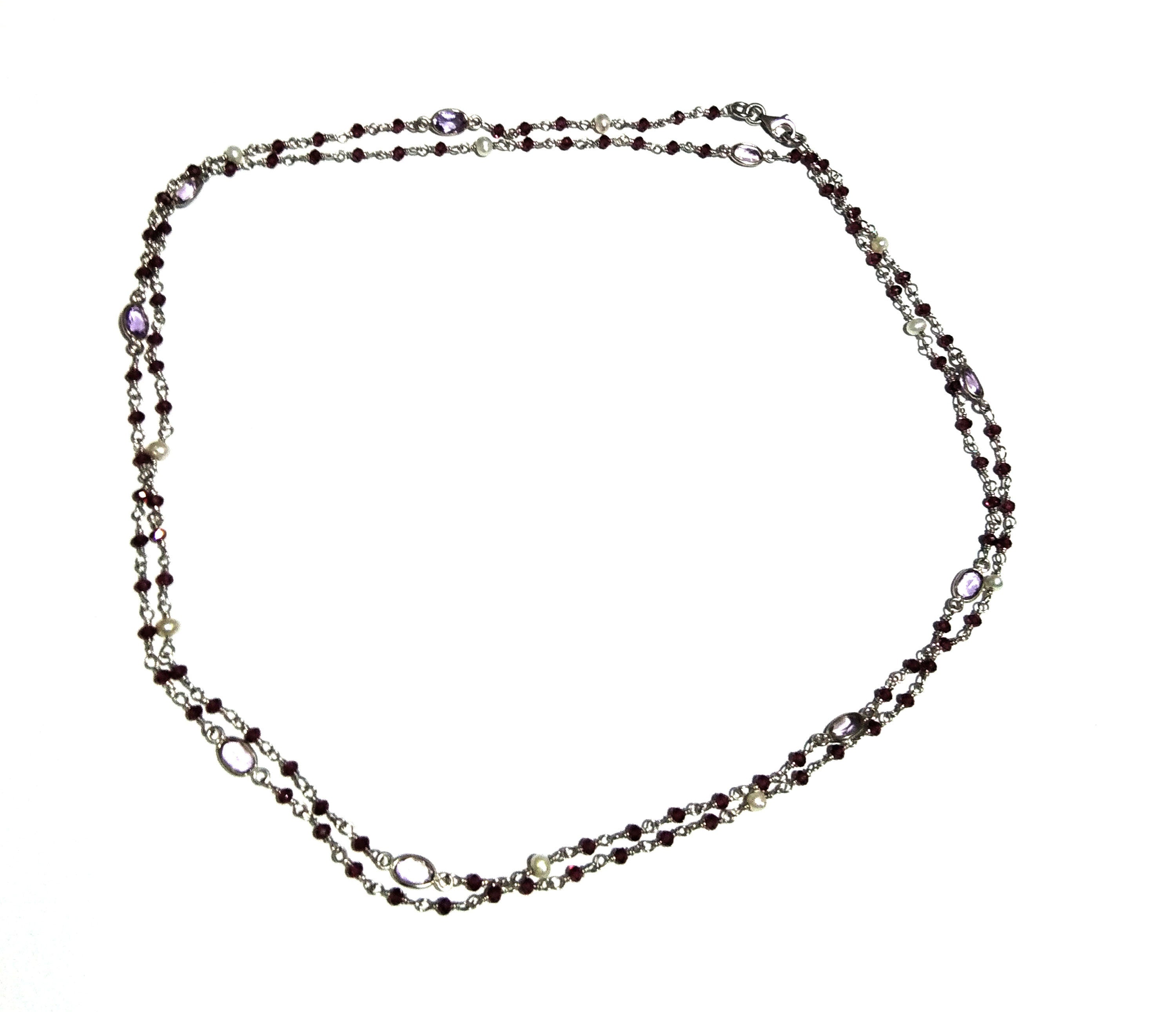 Natural Red Ruby Rondelle Beads Chain Necklace, 925 Starling Silver Chain 44''Inches Adjuster Beaded Chain Necklace Wholesale Jewelry Making