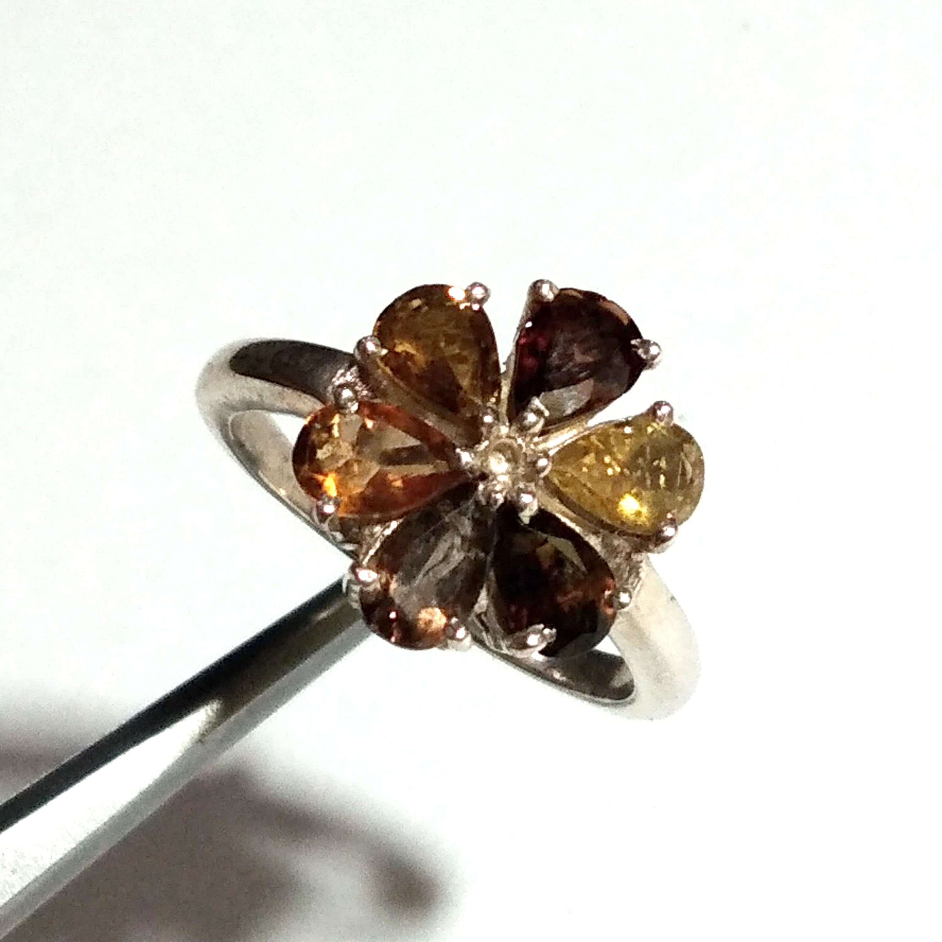 Natural Multi Tourmaline Ring, Faceted Gemstone Ring, 925 Solid Starling Silver Ring, Jewelry Pear Shape Tourmaline Stone Ring, Gift For Her